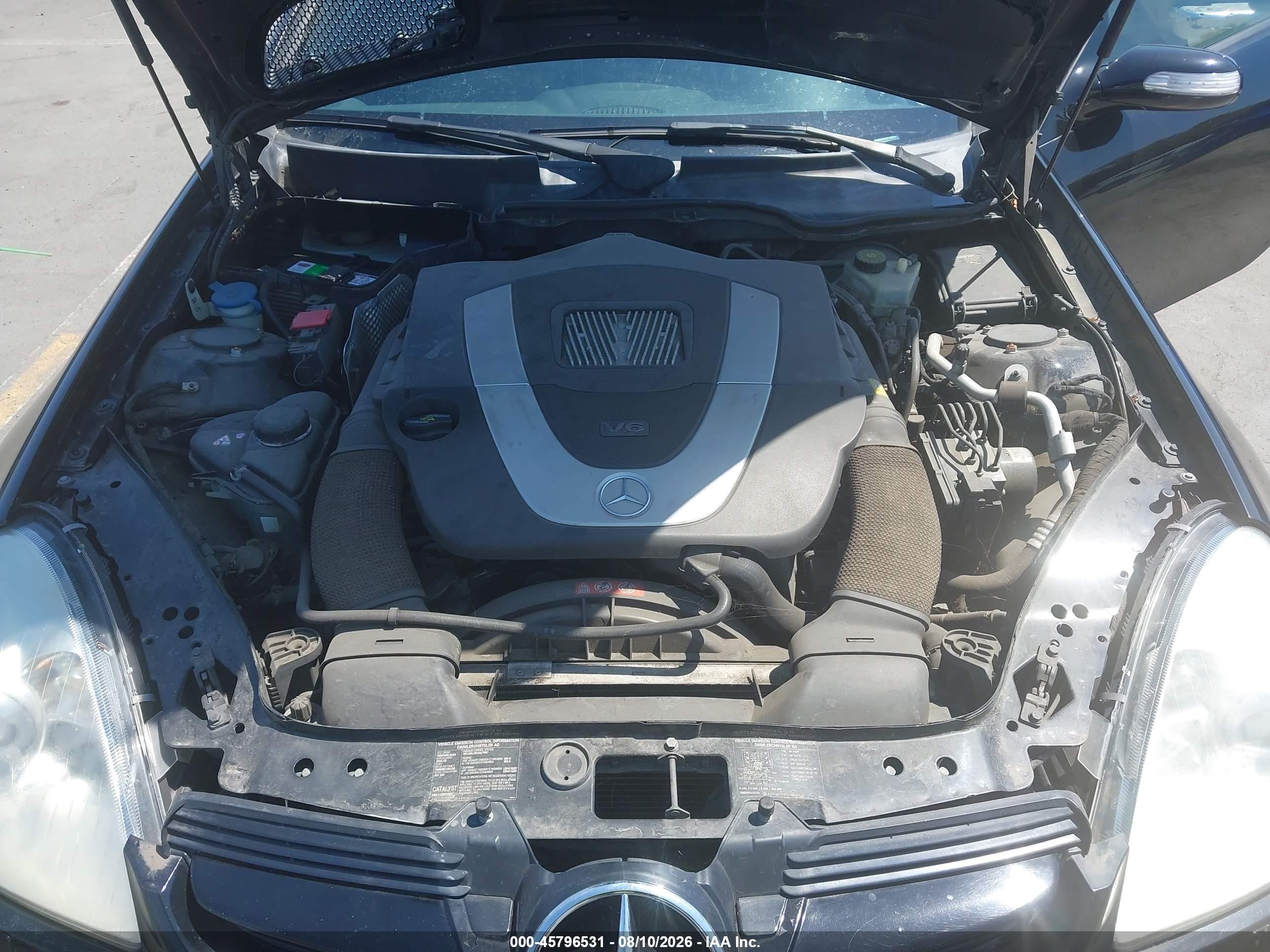 2007 Mercedes-benz Slk 280   Black vin: WDBWK54F47F139330