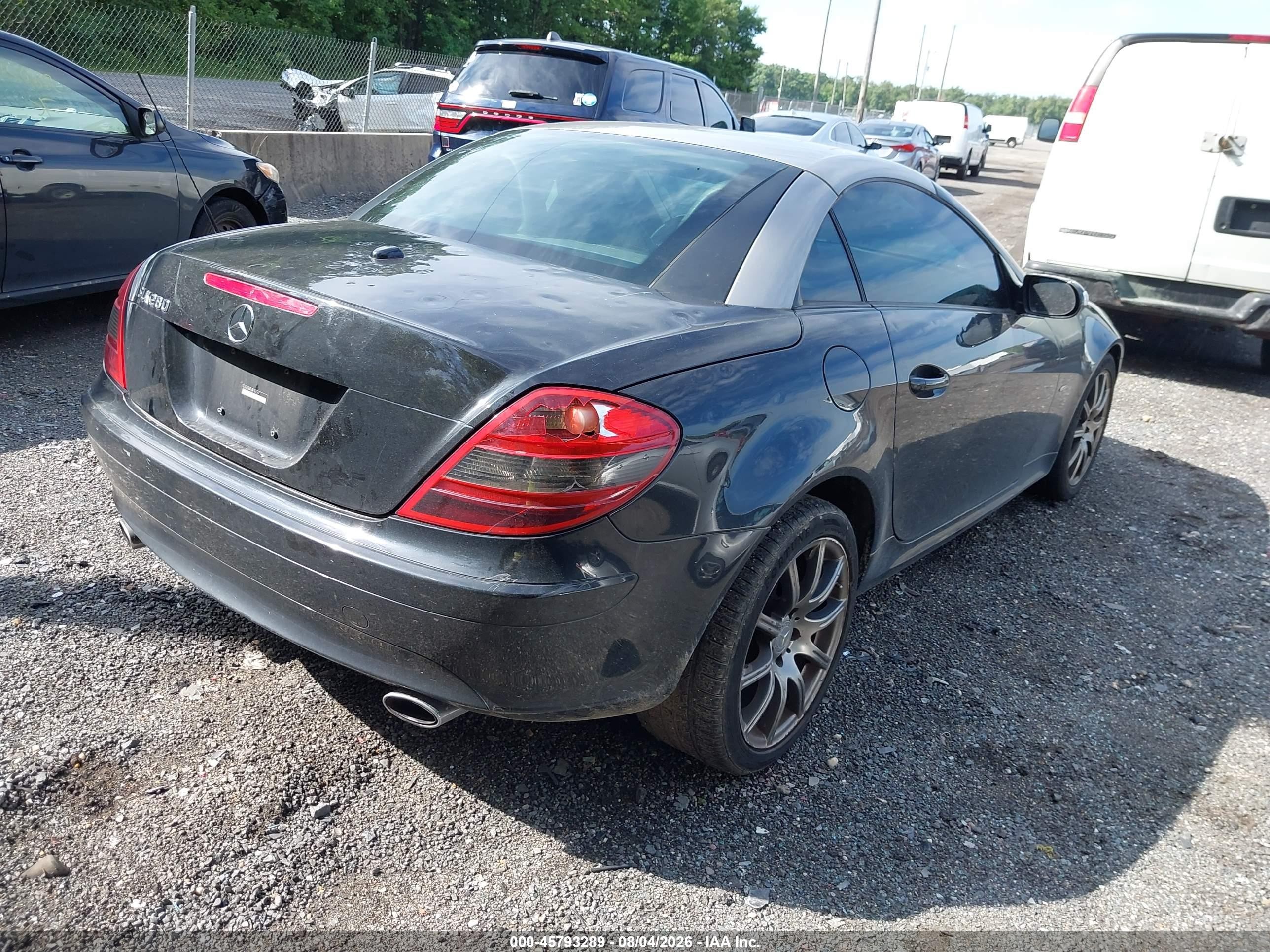 2008 Mercedes-benz Slk 280   Black vin: WDBWK54F48F180347