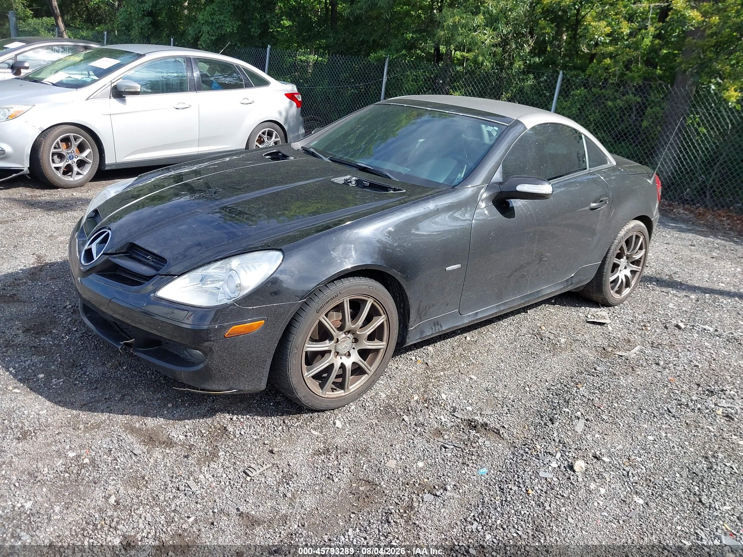 2008 Mercedes-benz Slk 280   Black vin: WDBWK54F48F180347