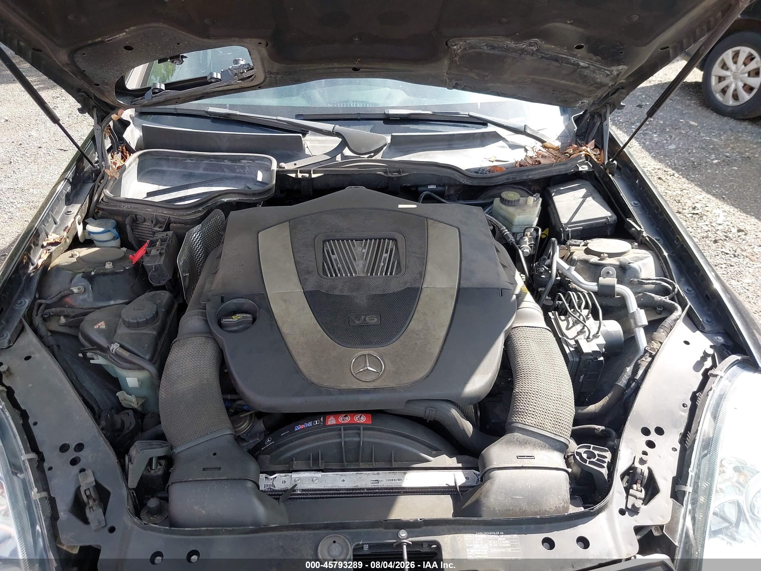 2008 Mercedes-benz Slk 280   Black vin: WDBWK54F48F180347
