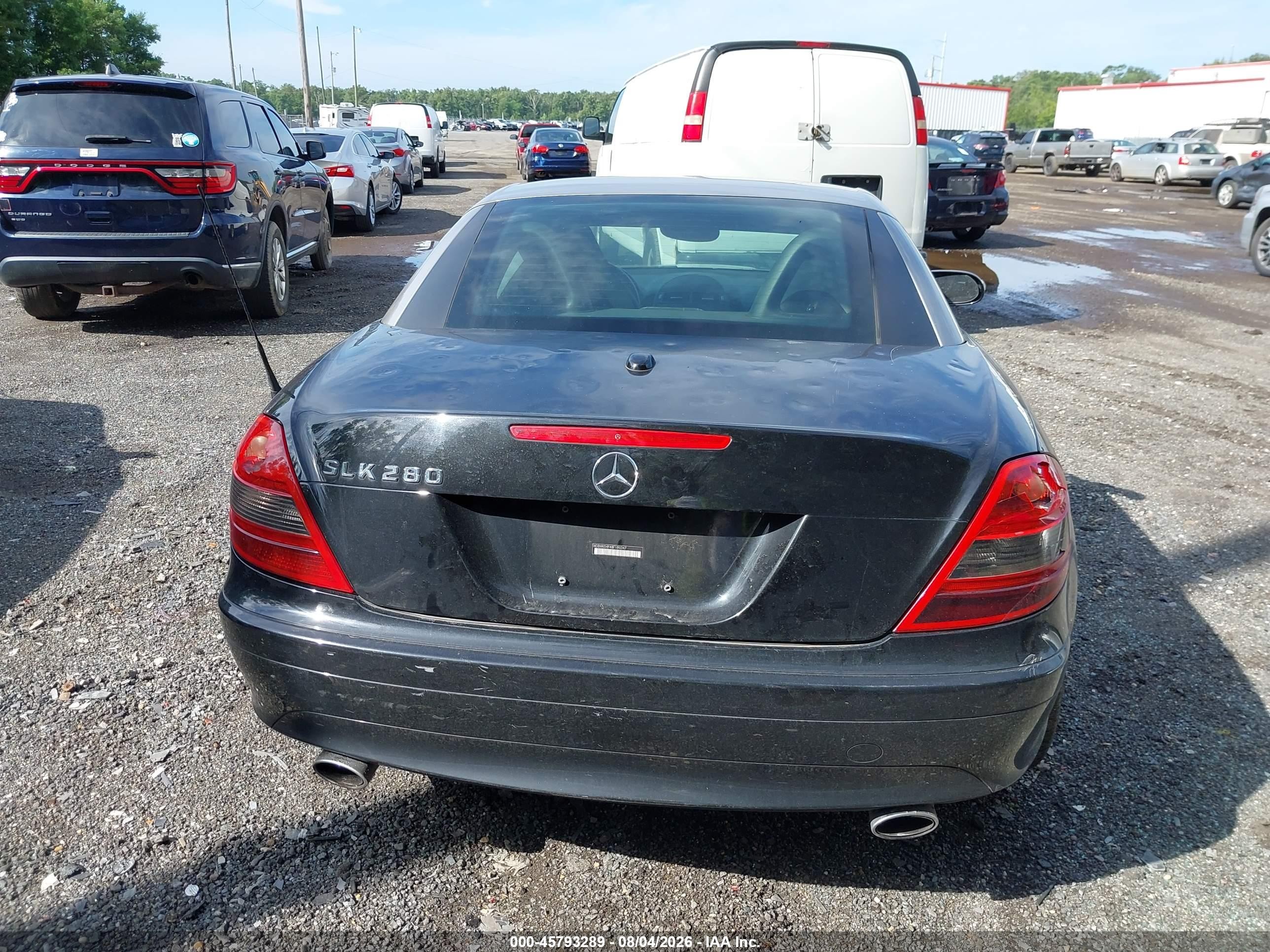 2008 Mercedes-benz Slk 280   Black vin: WDBWK54F48F180347