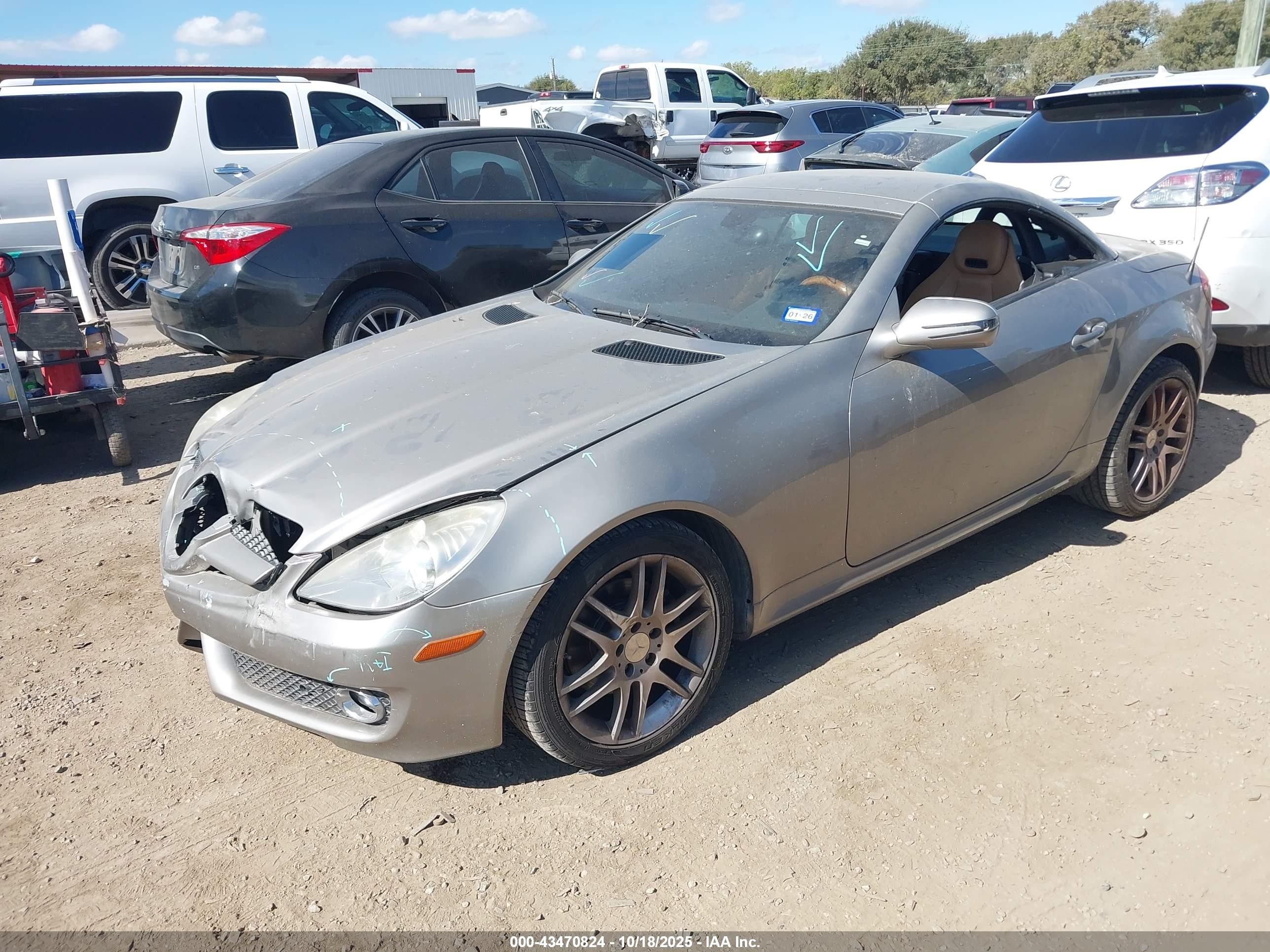 2009 Mercedes-benz Slk 300   Серебряный vin: WDBWK54F49F194444