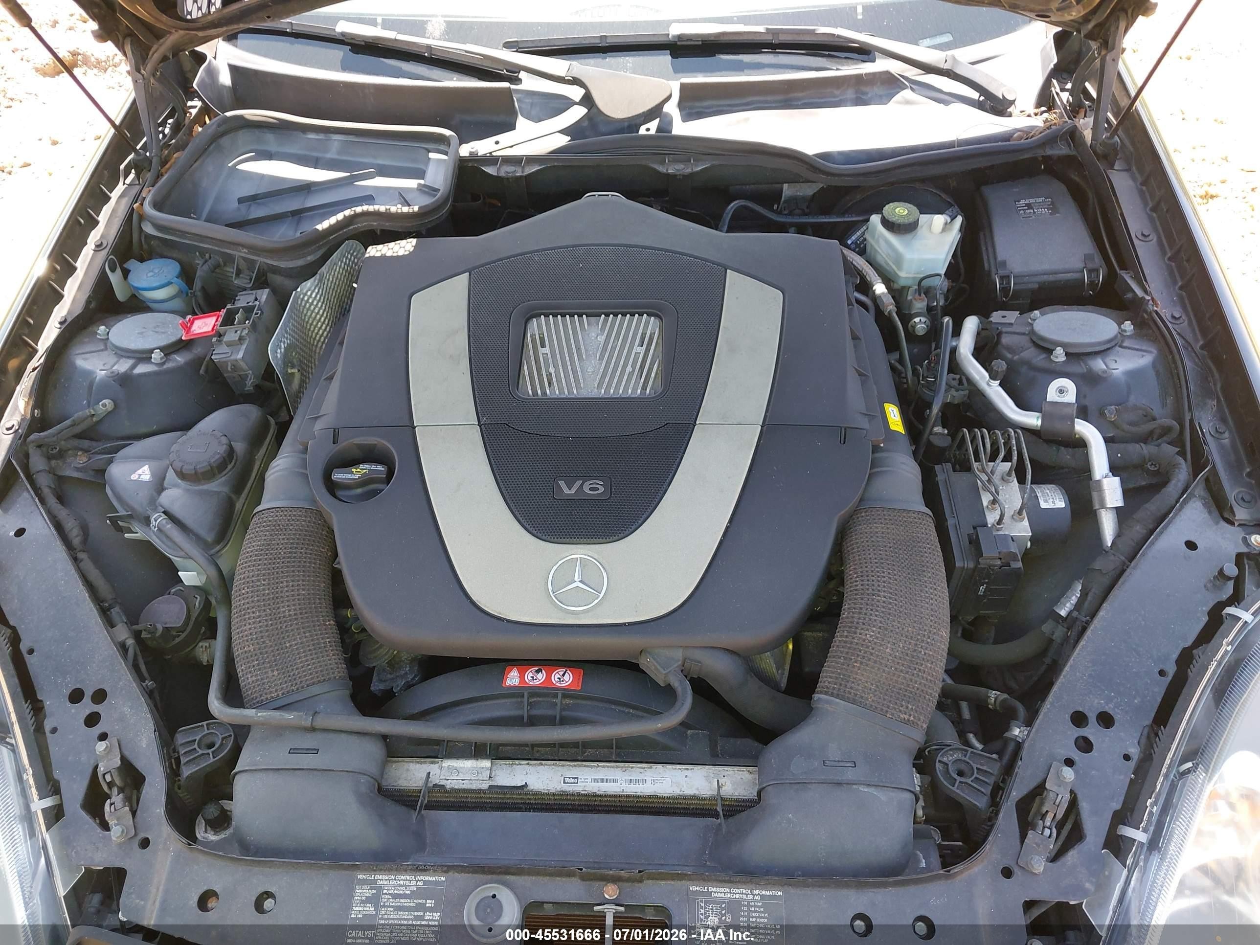 2007 Mercedes-benz Slk 280   Black vin: WDBWK54F57F158422