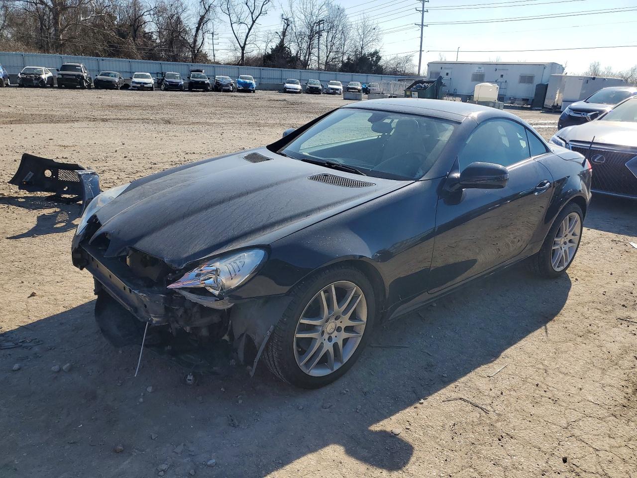 2009 Mercedes-benz Slk 300 Black vin: WDBWK54F59F210344