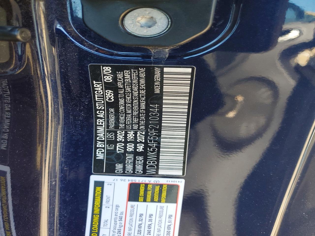2009 Mercedes-benz Slk 300 Black vin: WDBWK54F59F210344