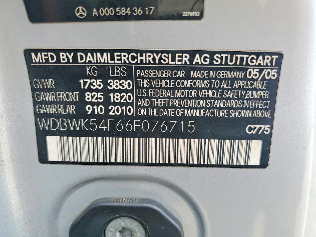 2006 Mercedes-benz Slk 280 Серебряный vin: WDBWK54F66F076715