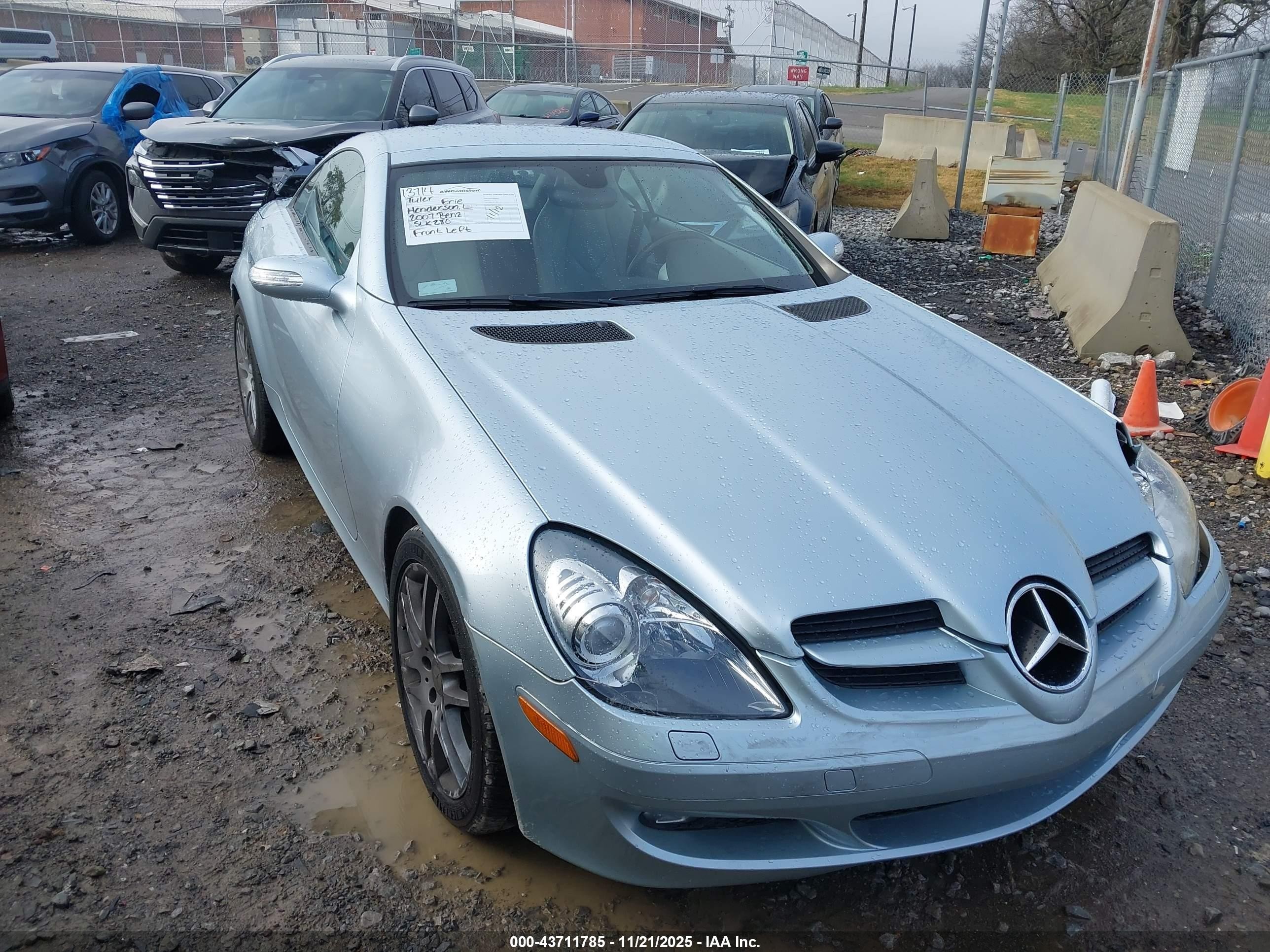 2007 Mercedes-benz Slk 280   Light Blue vin: WDBWK54F67F148725