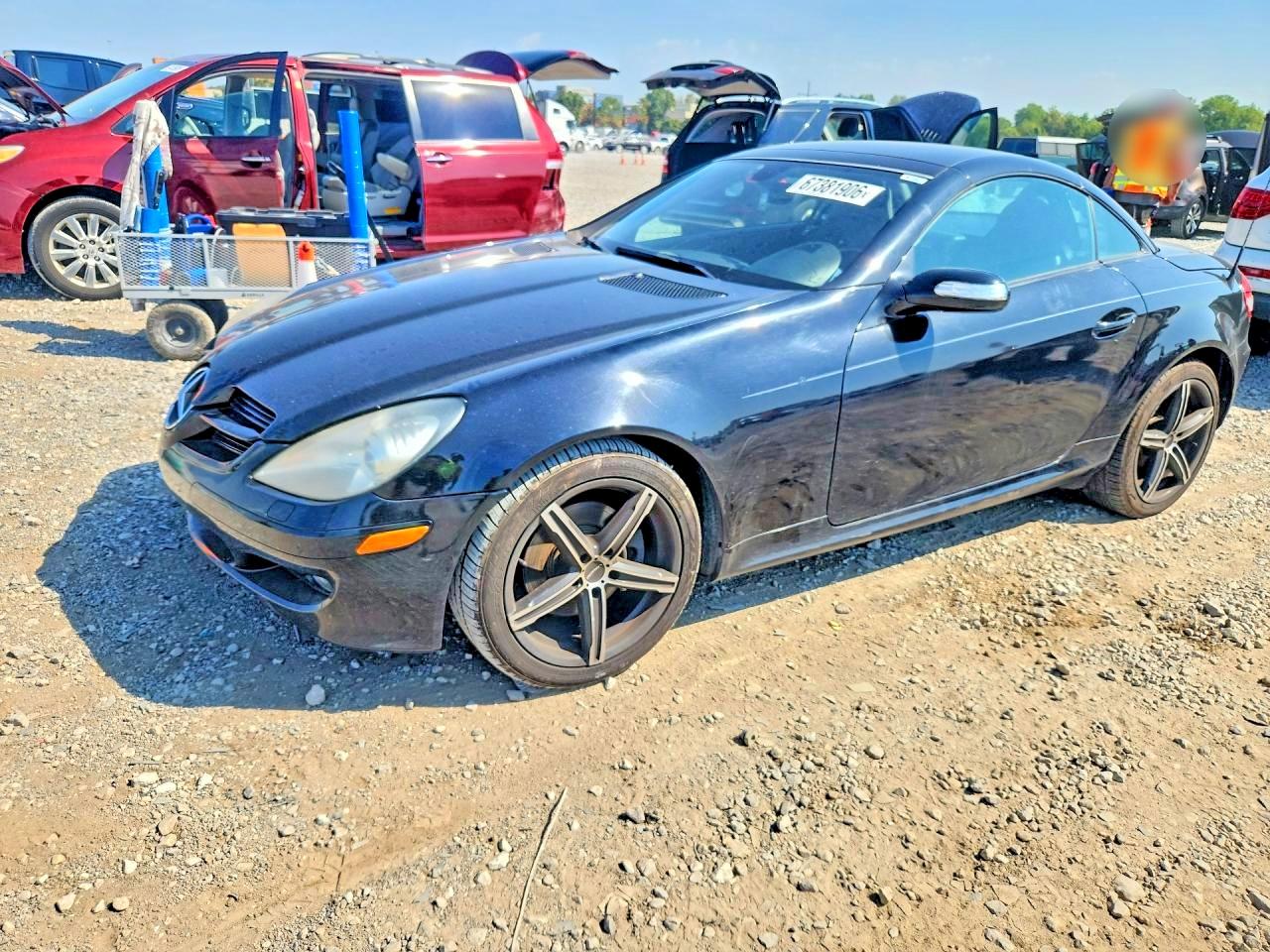 2007 Mercedes-benz Slk 280 Black vin: WDBWK54F67F170692