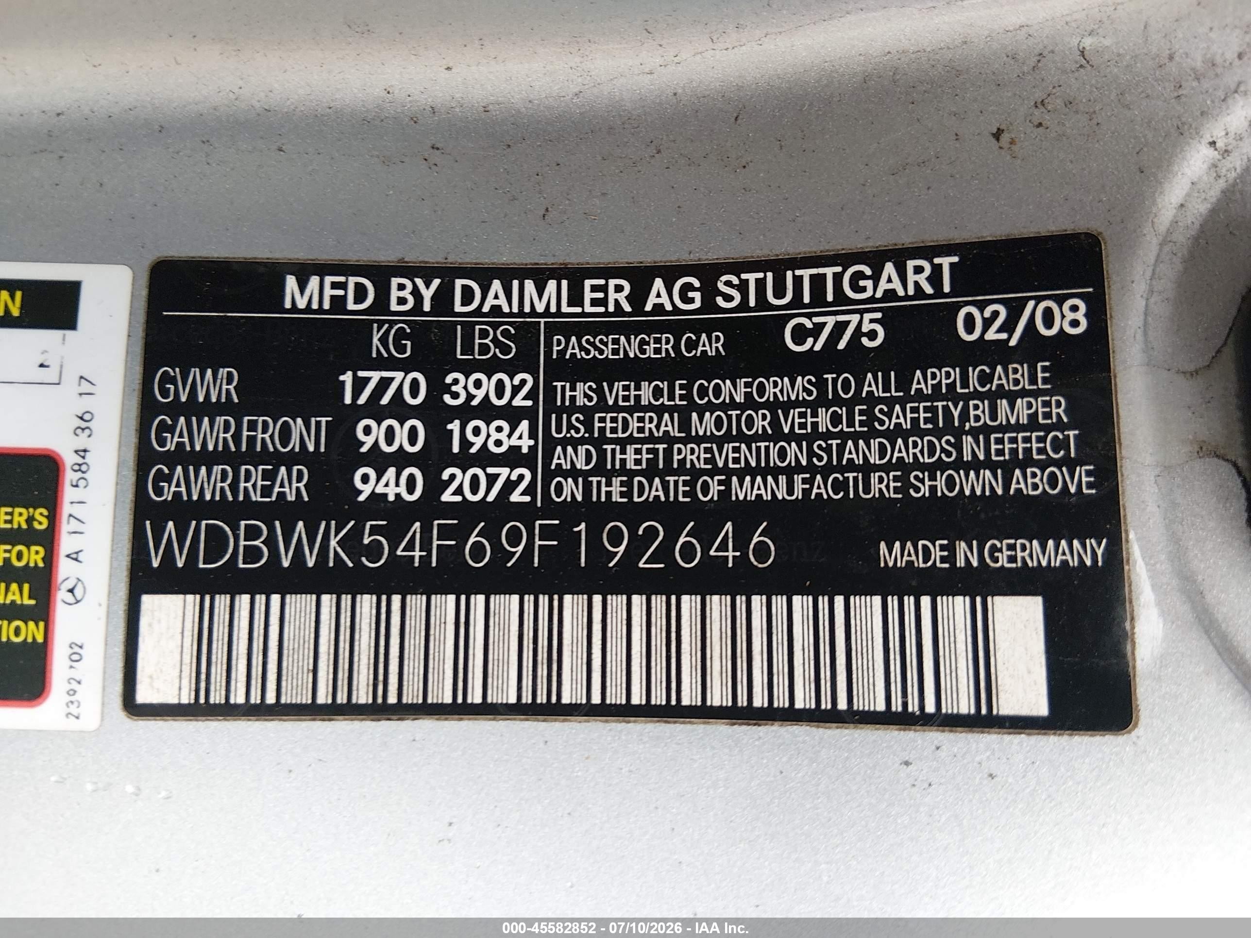 2009 Mercedes-benz Slk 300   Silver vin: WDBWK54F69F192646