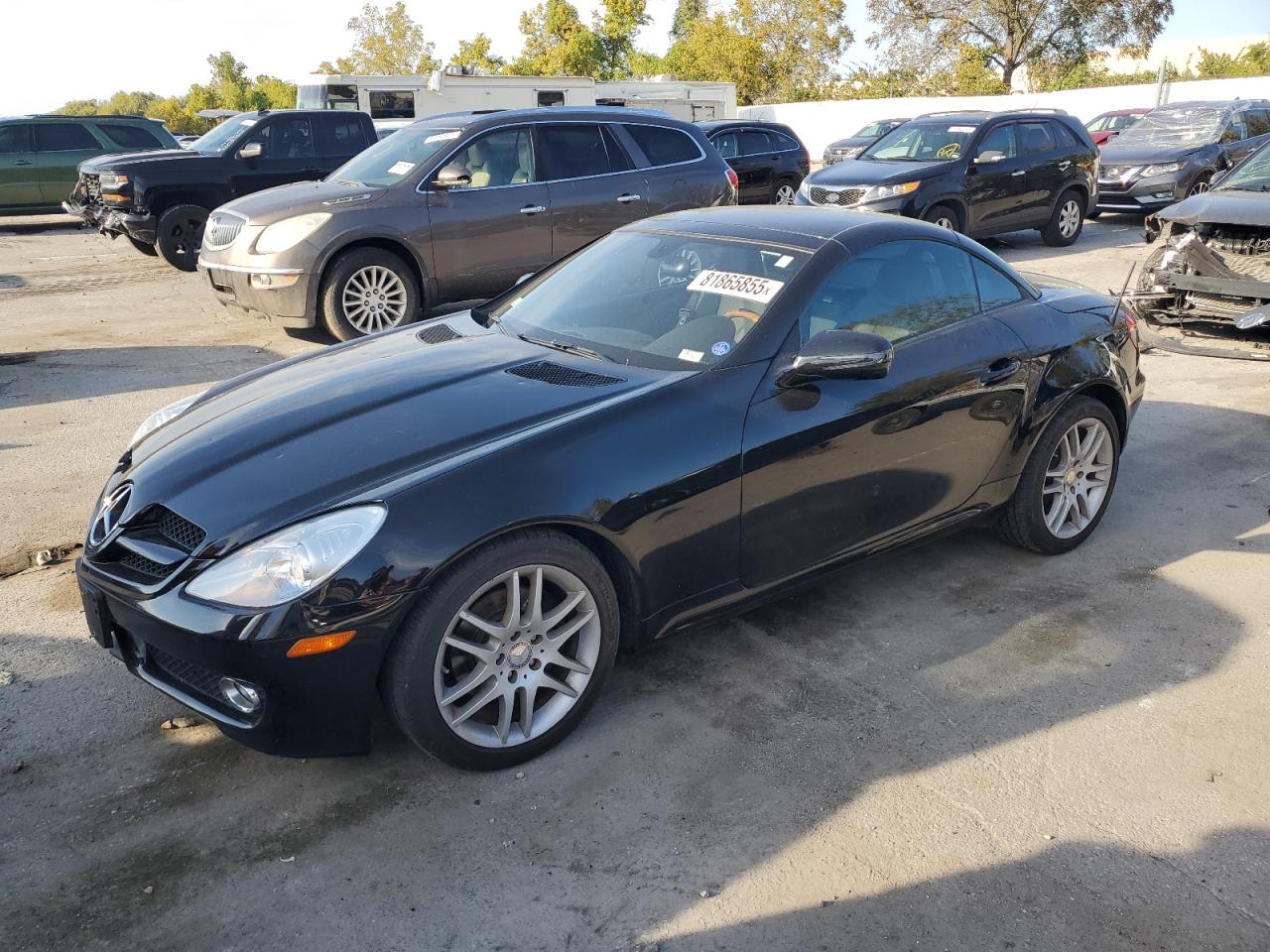 2009 Mercedes-benz Slk 300 Black vin: WDBWK54F69F202916