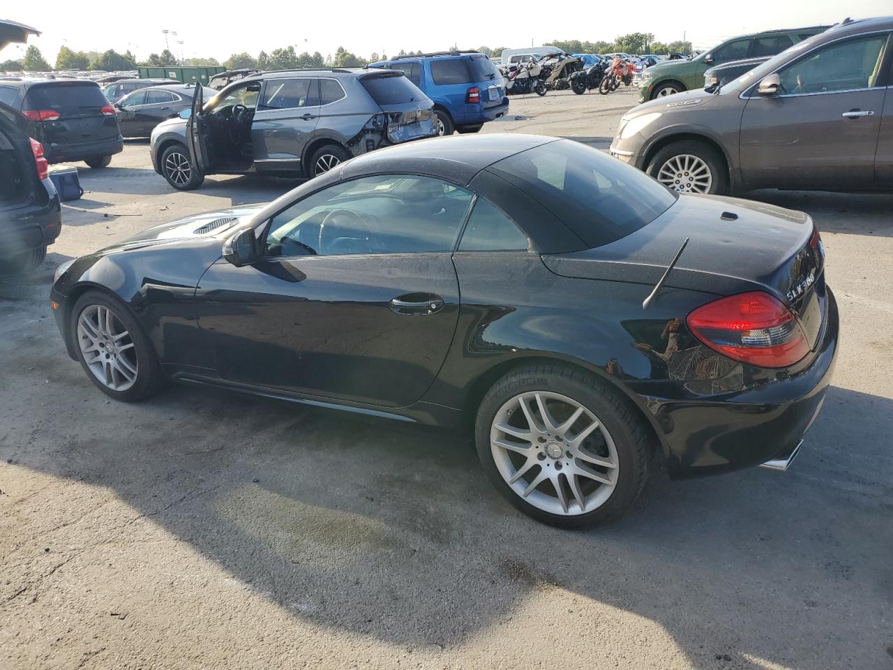 2009 Mercedes-benz Slk 300 Black vin: WDBWK54F69F202916