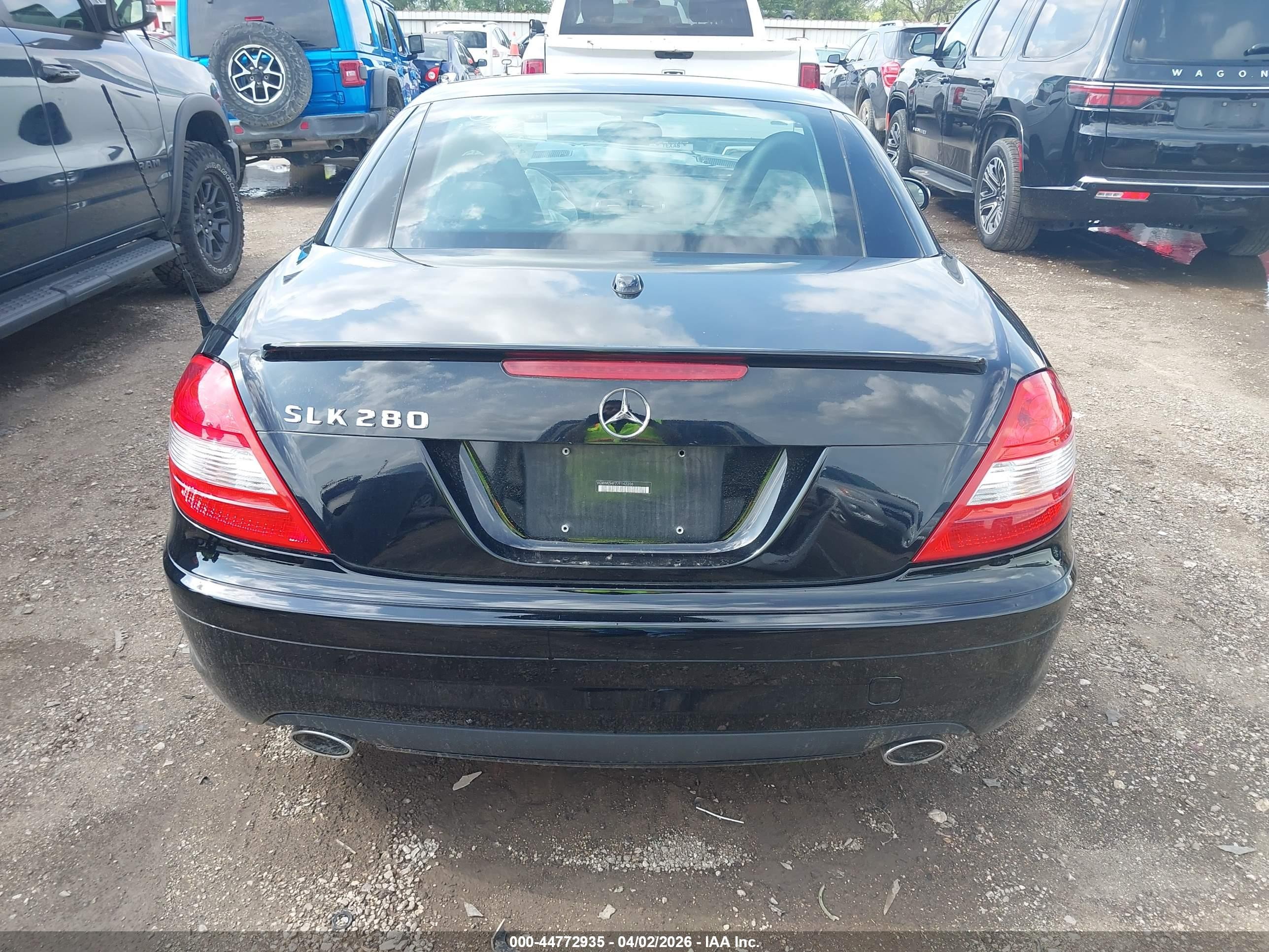 2007 Mercedes-benz Slk 280   Black vin: WDBWK54F77F142206