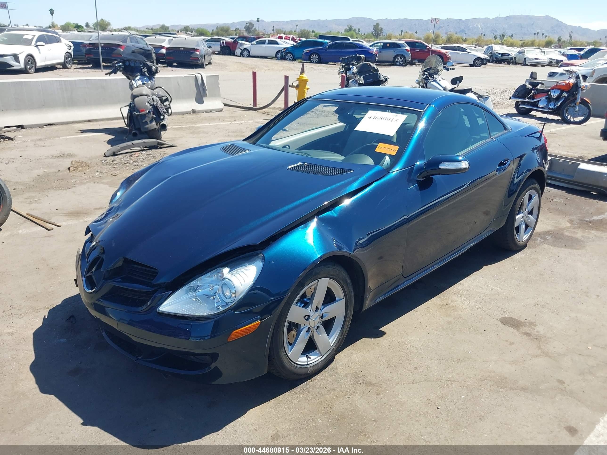 2007 Mercedes-benz Slk 280   Blue vin: WDBWK54F77F149673