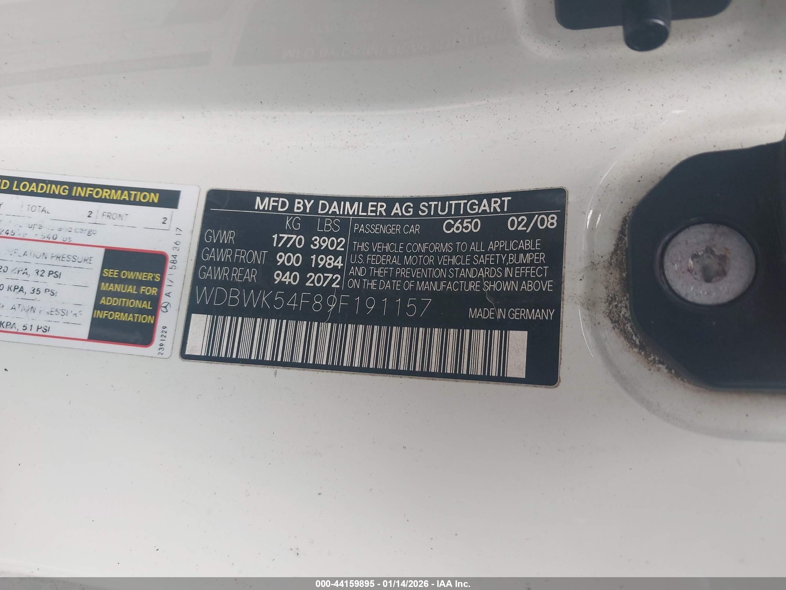 2009 Mercedes-benz Slk 300   Белый vin: WDBWK54F89F191157