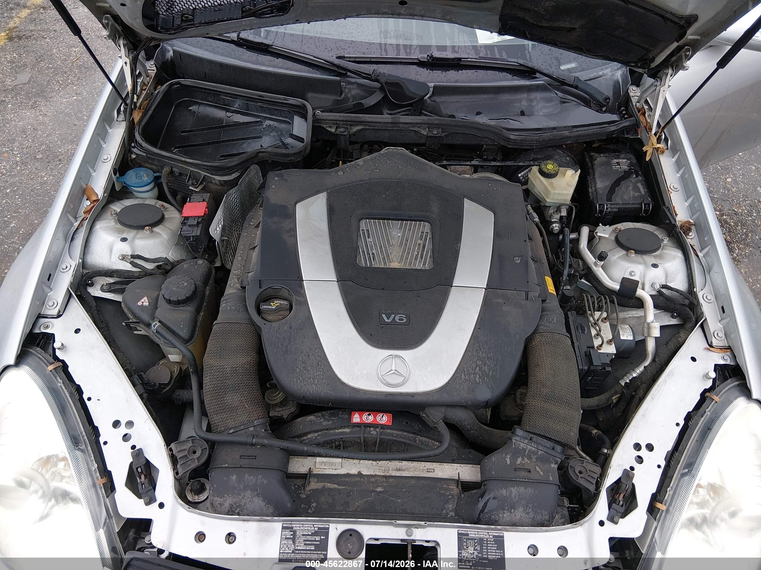 2006 Mercedes-benz Slk 280 Silver vin: WDBWK54F96F124031