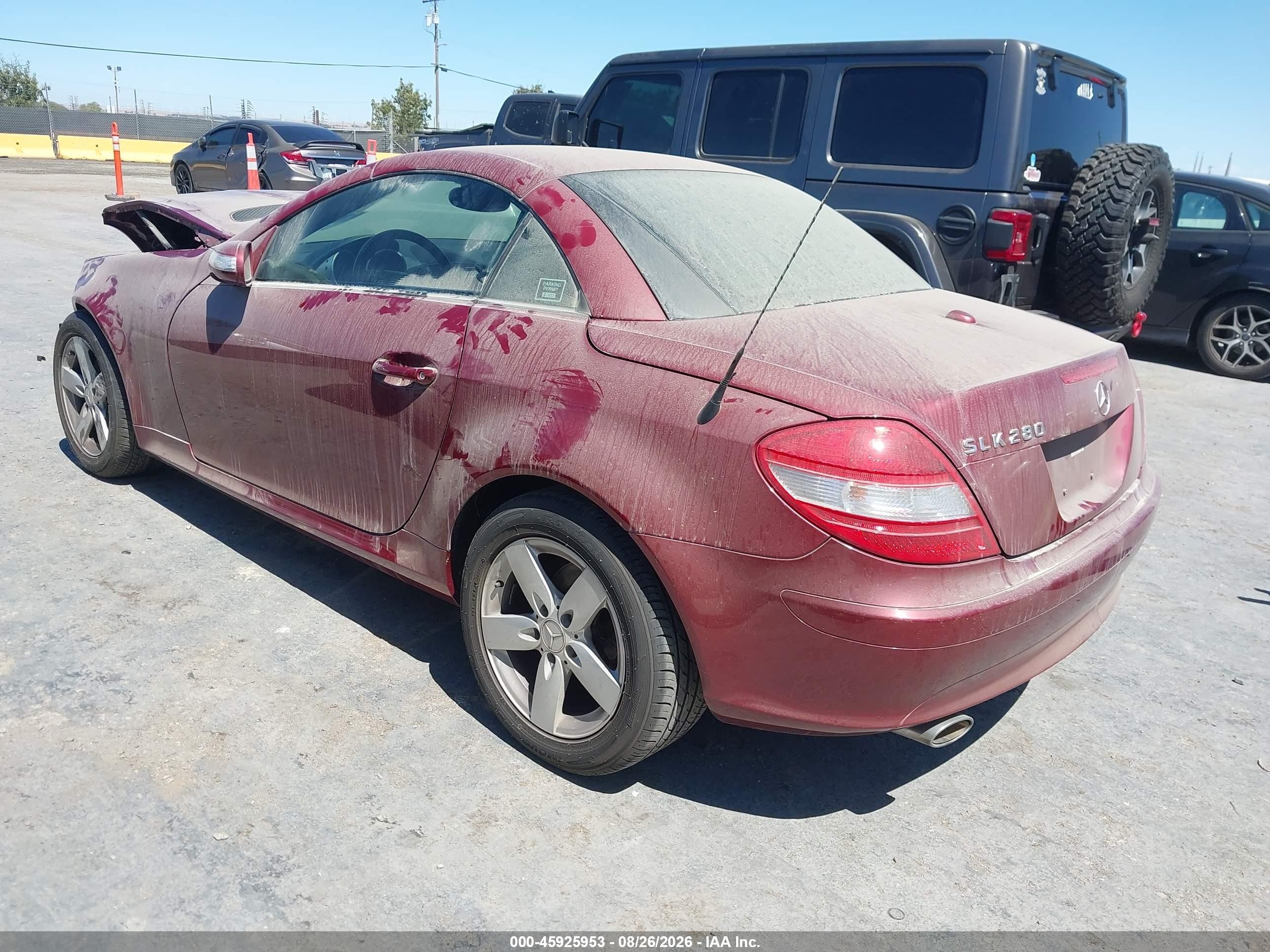 2007 Mercedes-benz Slk 280 Red vin: WDBWK54F97F137735