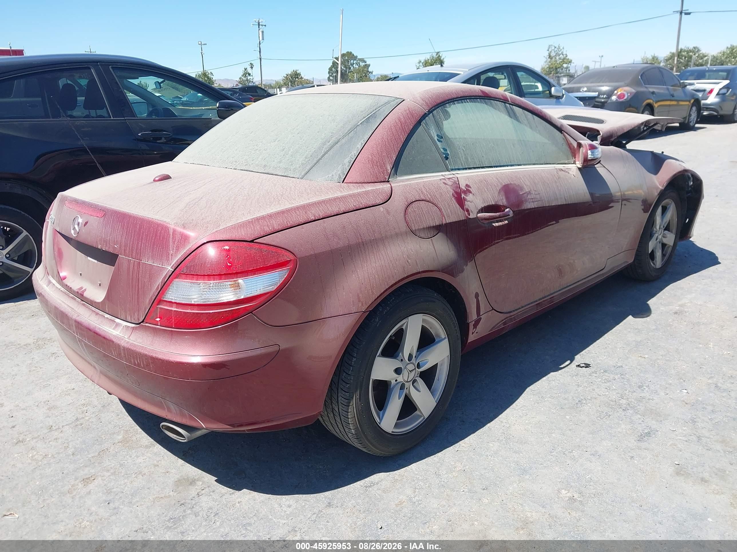 2007 Mercedes-benz Slk 280 Red vin: WDBWK54F97F137735