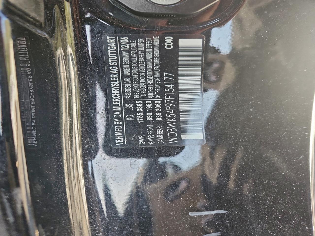 2007 Mercedes-benz Slk 280 Black vin: WDBWK54F97F154177
