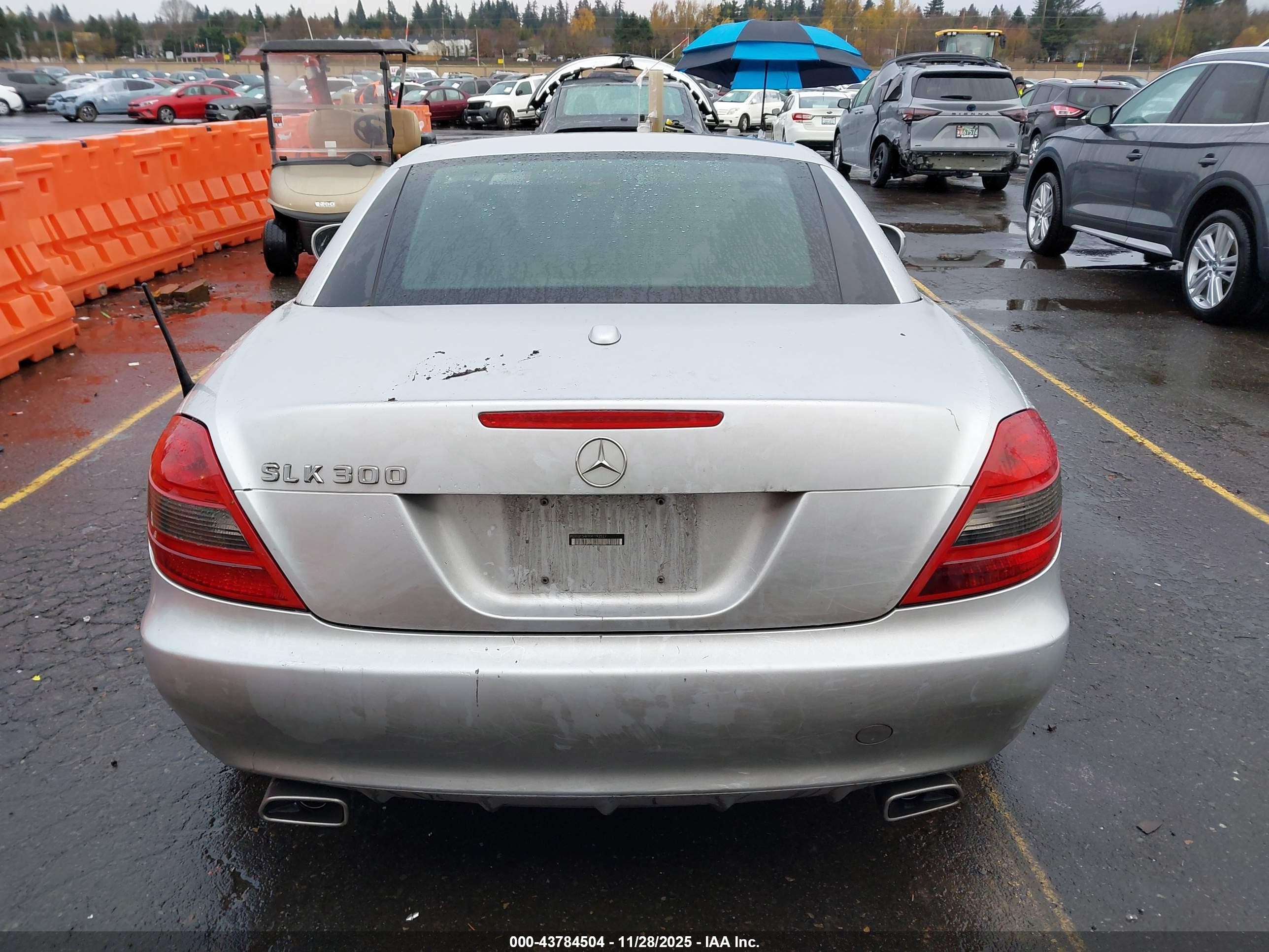 2009 Mercedes-benz Slk 300   Silver vin: WDBWK54F99F192527