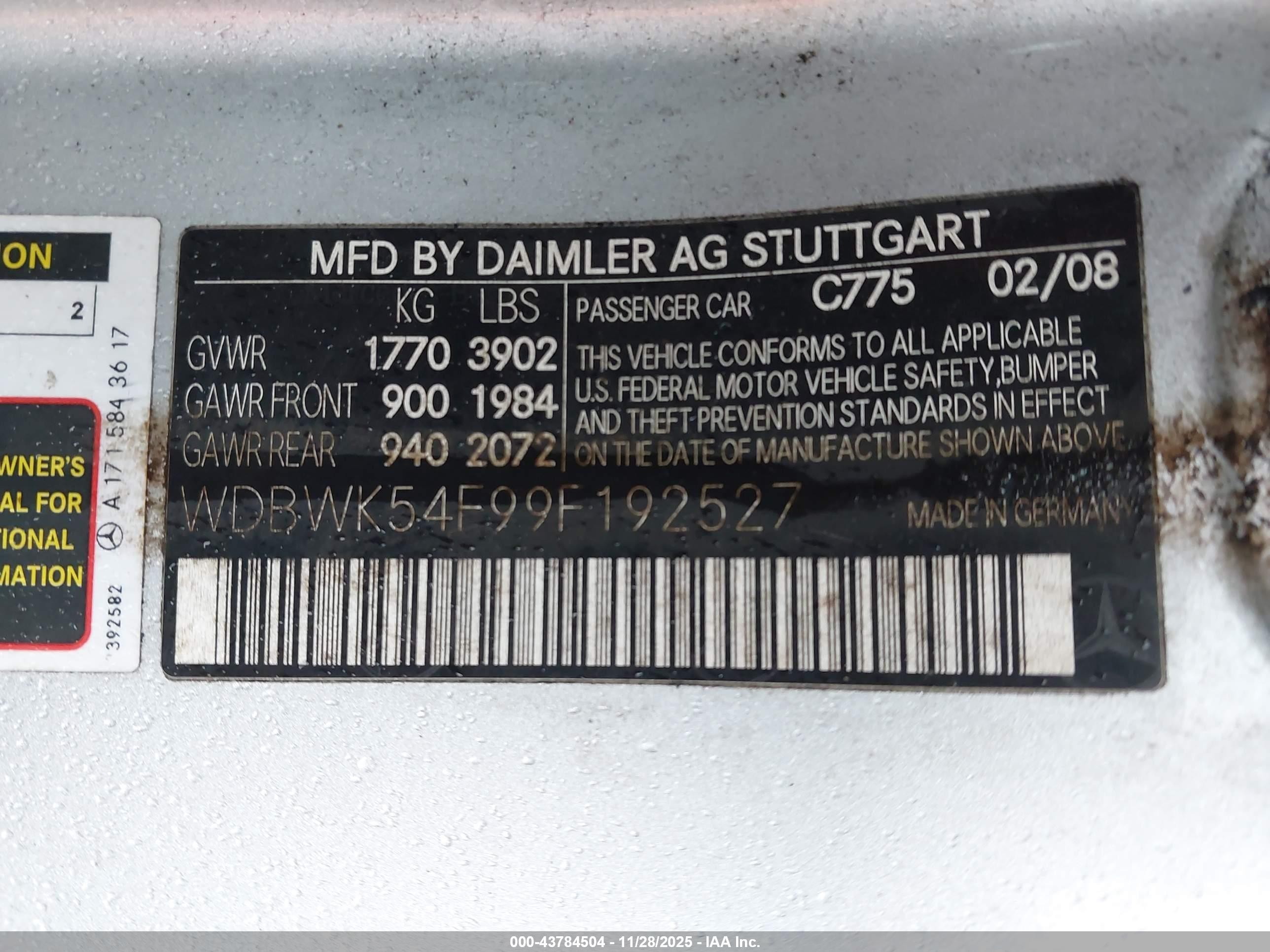 2009 Mercedes-benz Slk 300   Silver vin: WDBWK54F99F192527