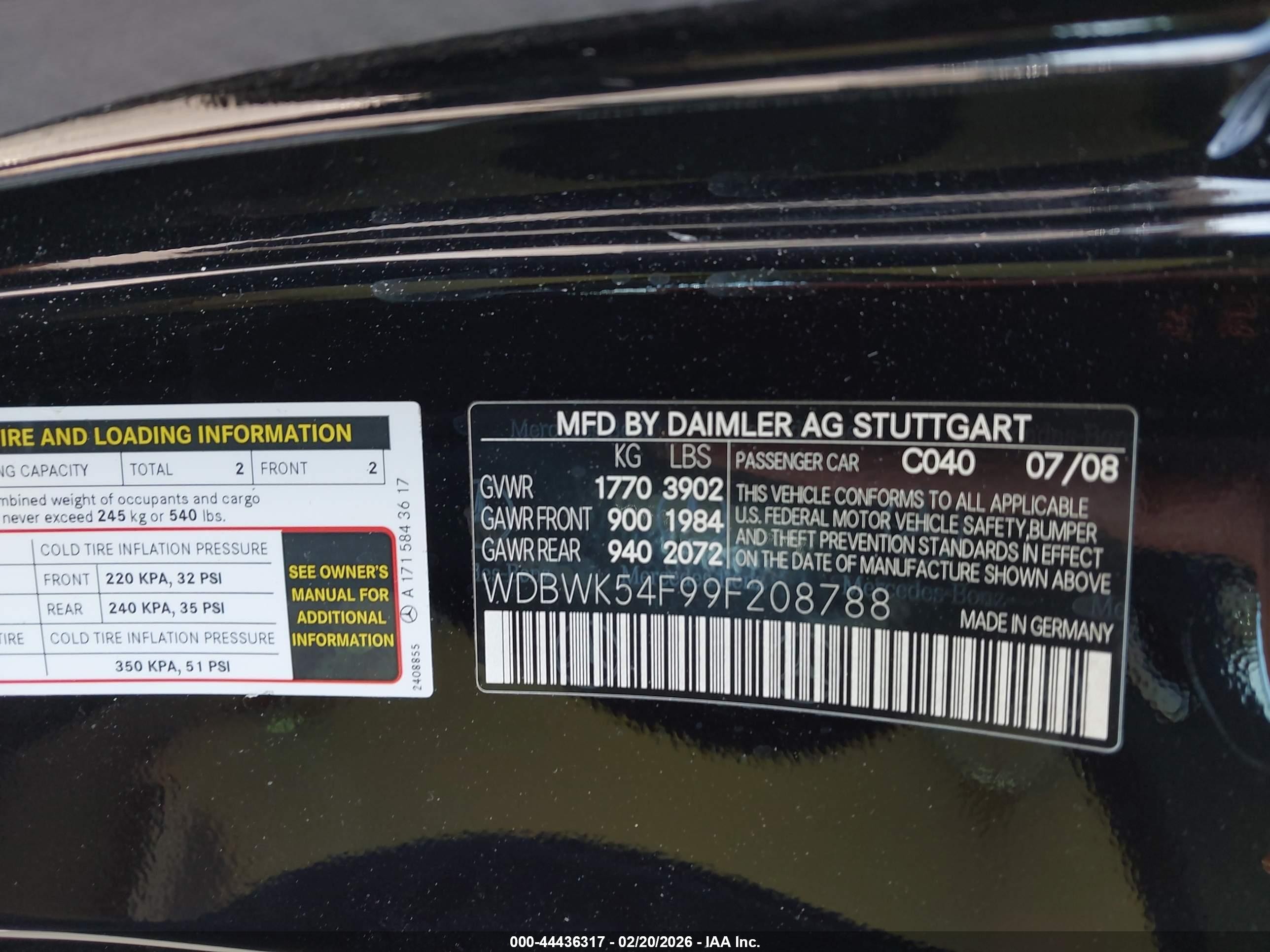 2009 Mercedes-benz Slk 300   Black vin: WDBWK54F99F208788