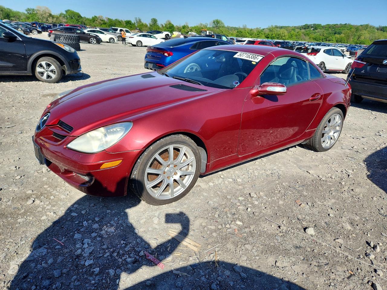 2007 Mercedes-benz Slk 350 Burgundy vin: WDBWK56F07F148152