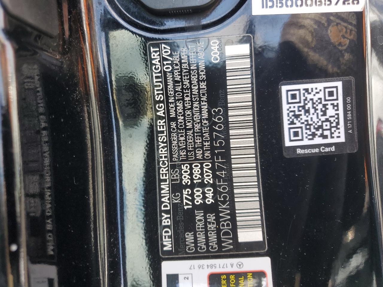 2007 Mercedes-benz Slk 350 Черный vin: WDBWK56F47F157663