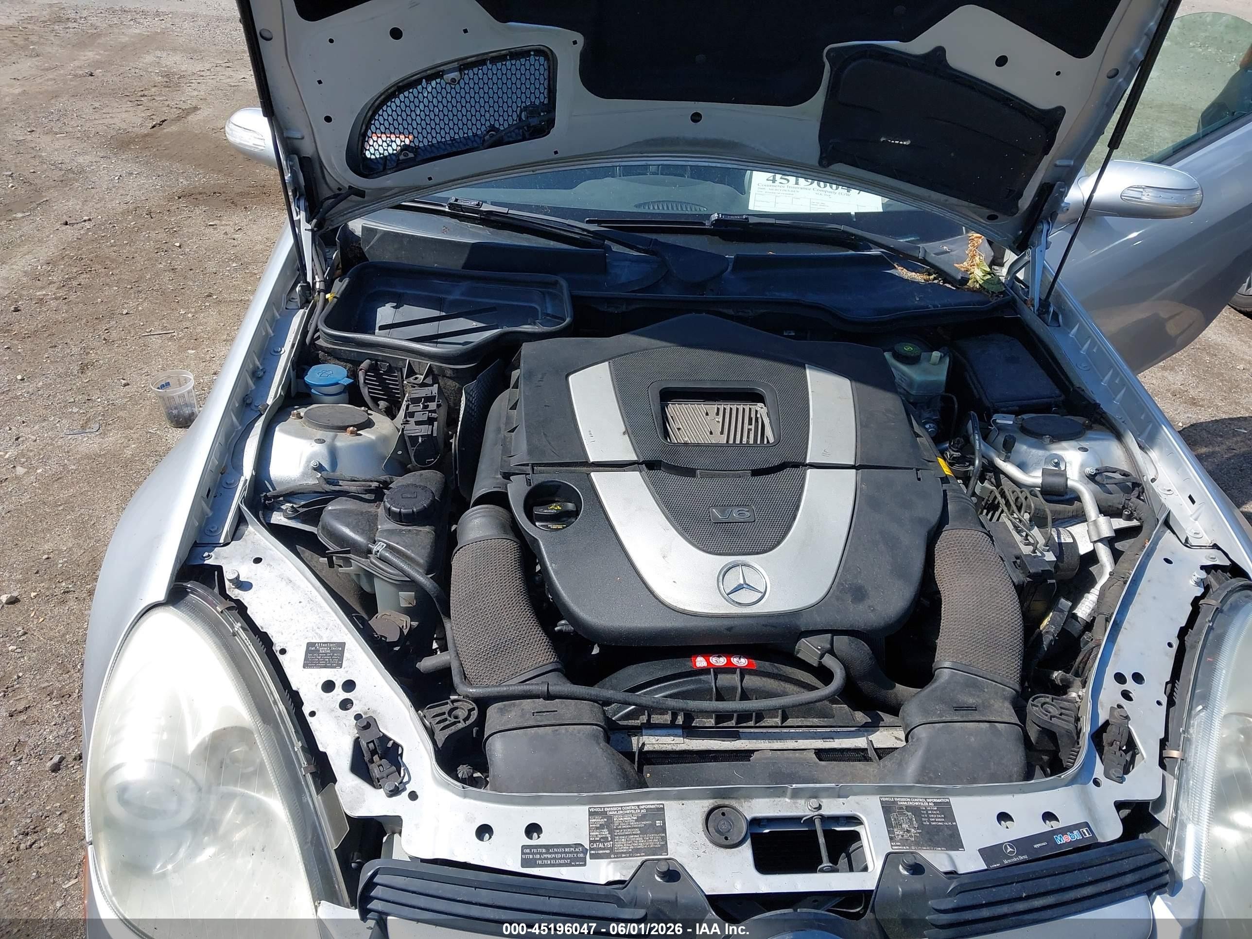 2005 Mercedes-benz Slk 350 Silver vin: WDBWK56F55F049890