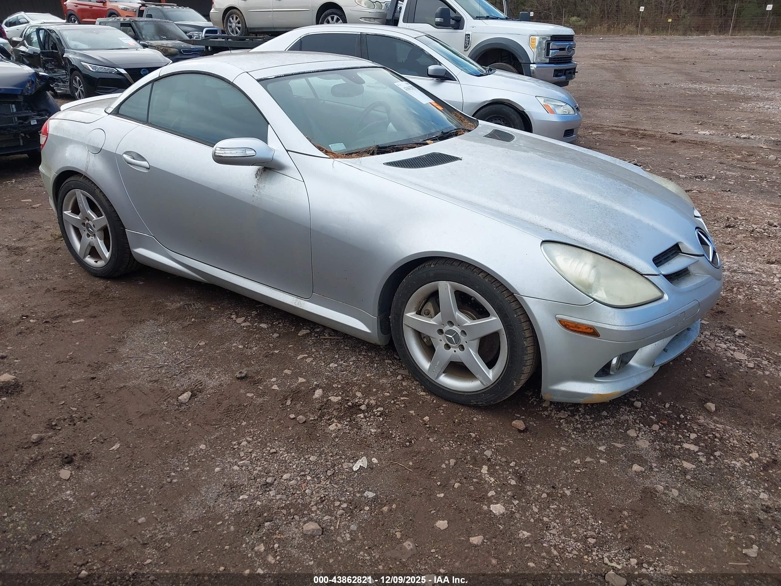 2007 Mercedes-benz Slk 350   Silver vin: WDBWK56F57F152648