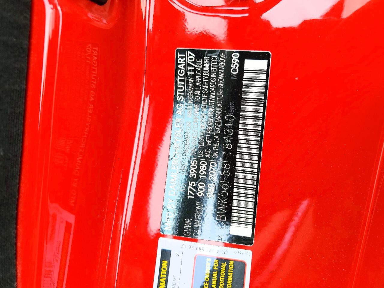 2008 Mercedes-benz Slk350 Red vin: WDBWK56F58F184310