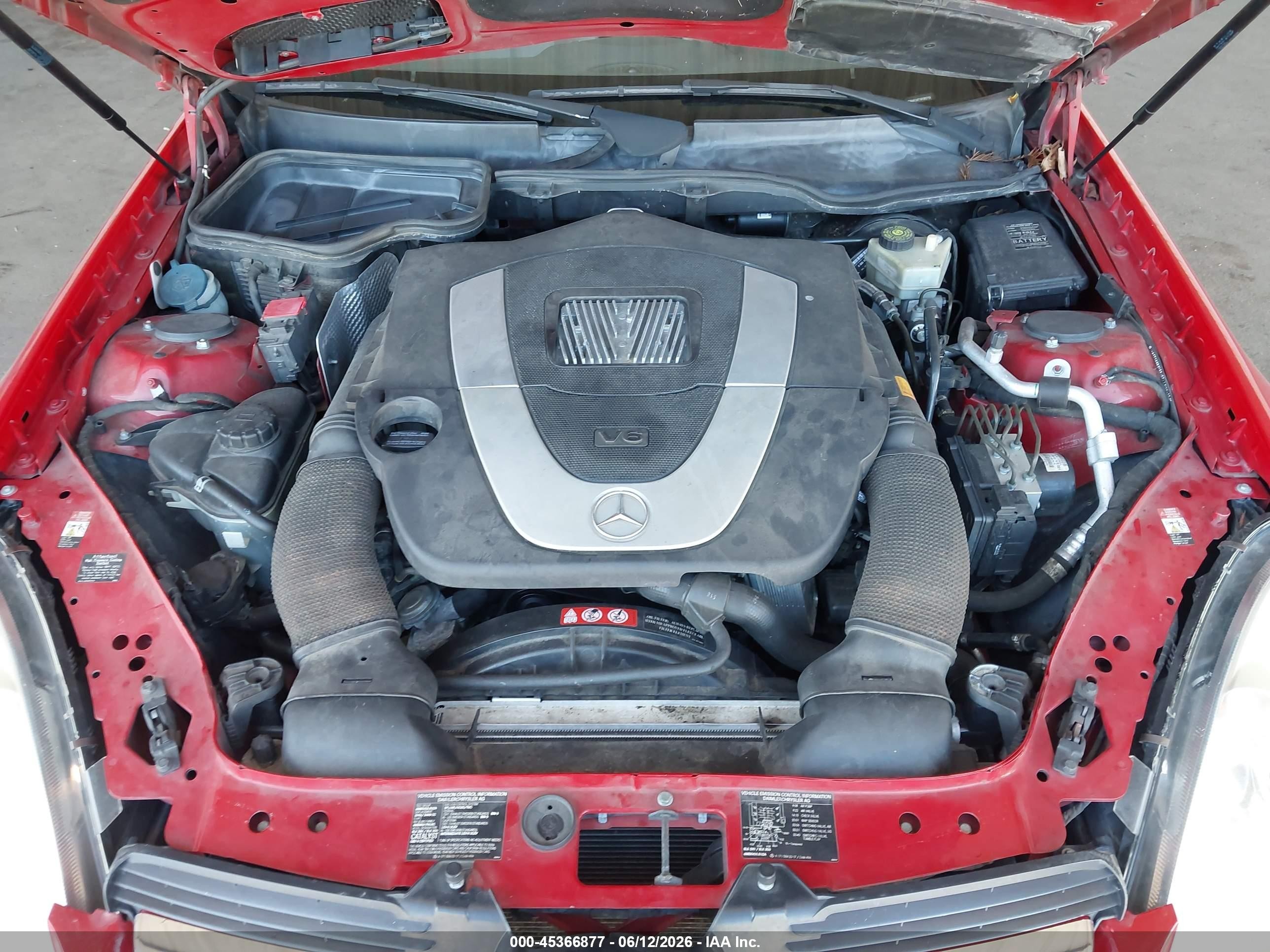 2006 Mercedes-benz Slk 350   Red vin: WDBWK56F76F082729
