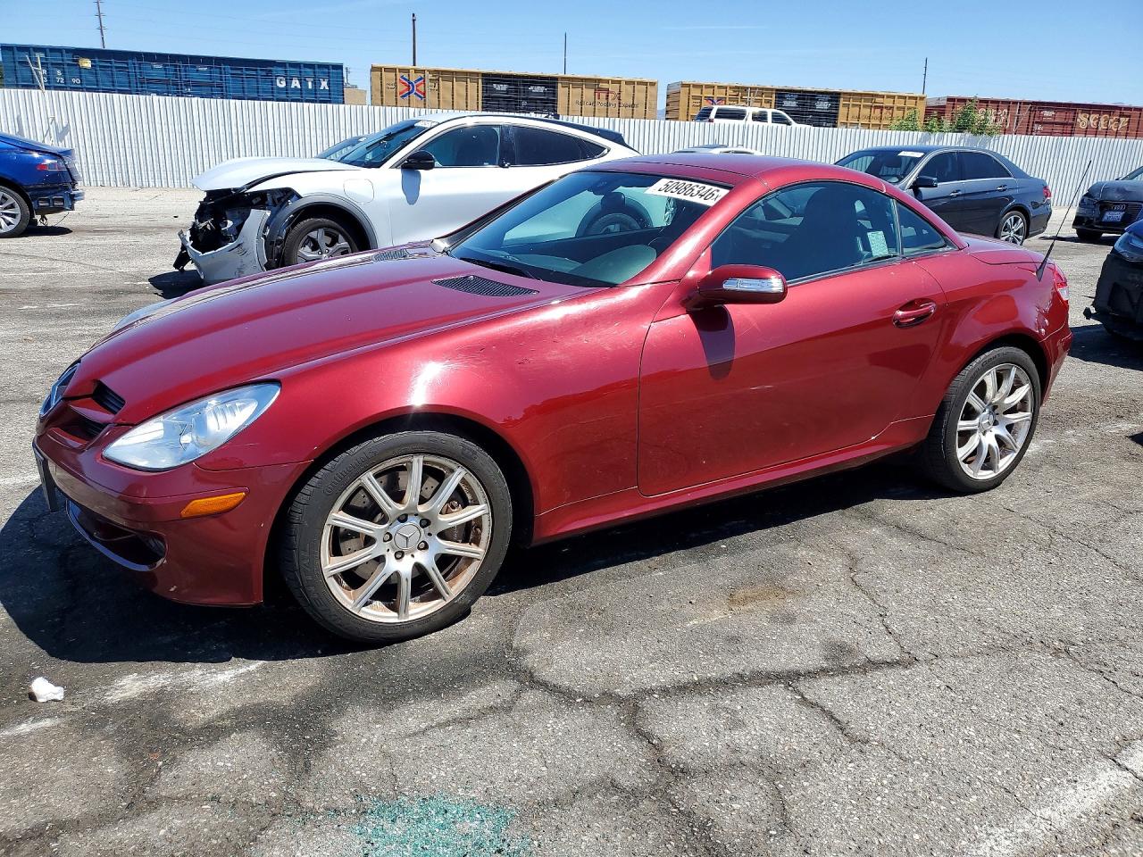 2007 Mercedes Benz Slk 350 Red vin: WDBWK56F77F151565