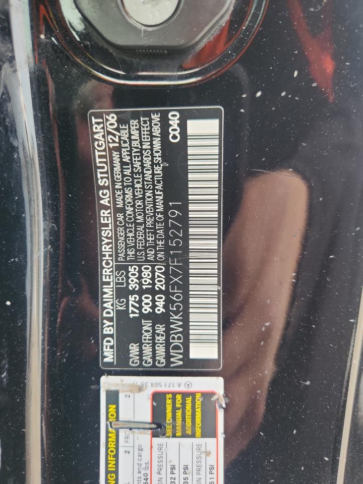 2007 Mercedes-benz Slk 350 Black vin: WDBWK56FX7F152791