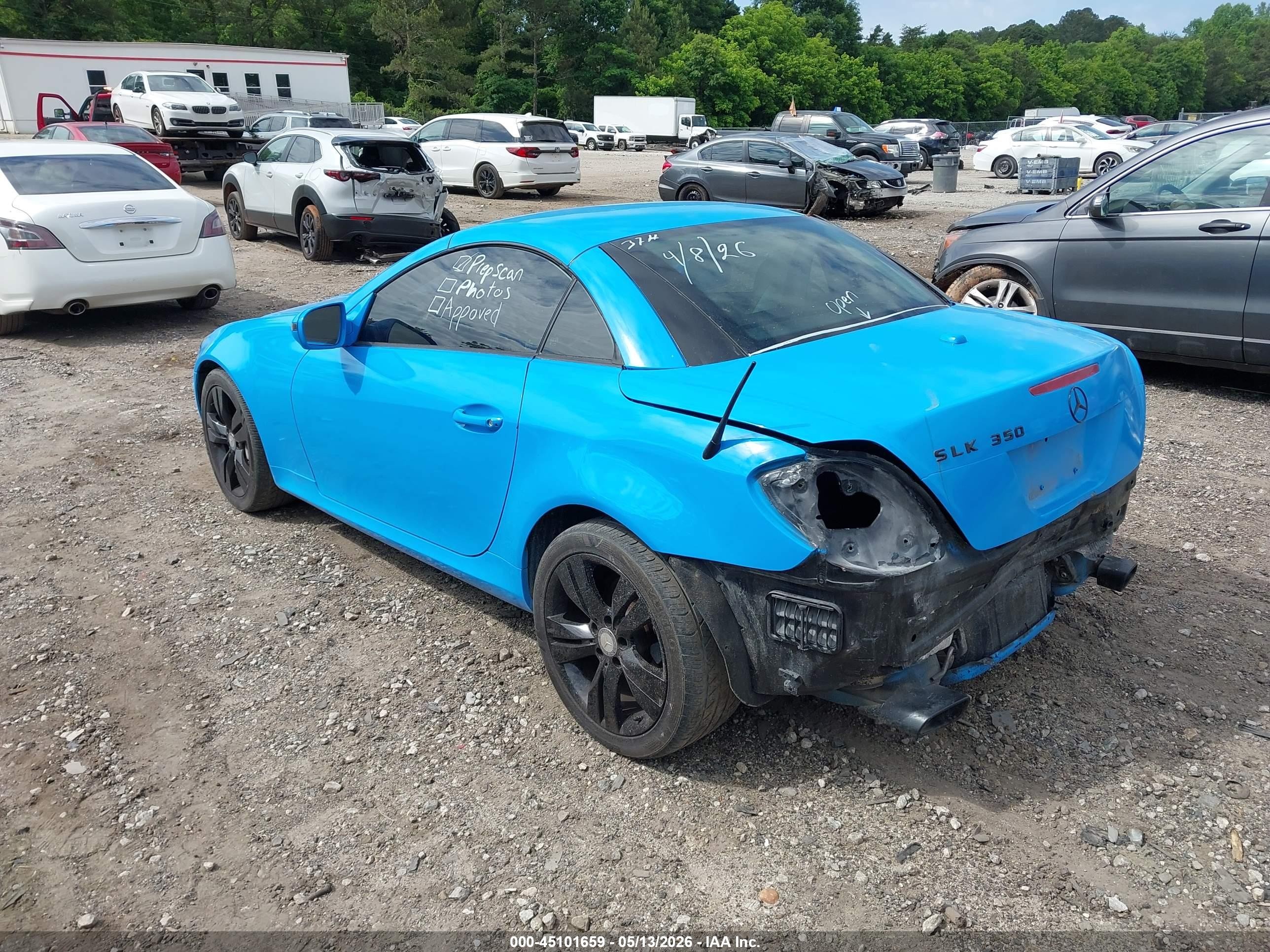 2009 Mercedes-benz Slk 350   Blue vin: WDBWK58F19F190569