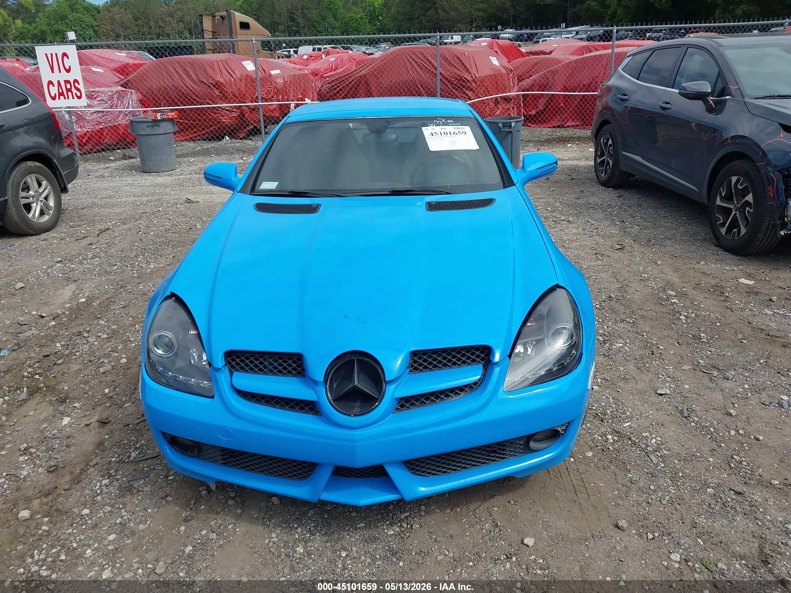 2009 Mercedes-benz Slk 350   Blue vin: WDBWK58F19F190569