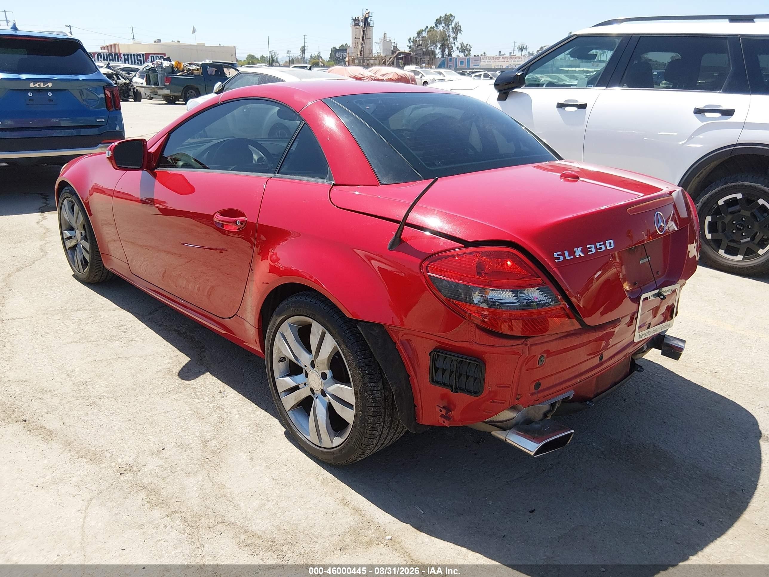 2009 Mercedes-benz Slk 350 Red vin: WDBWK58F19F190670