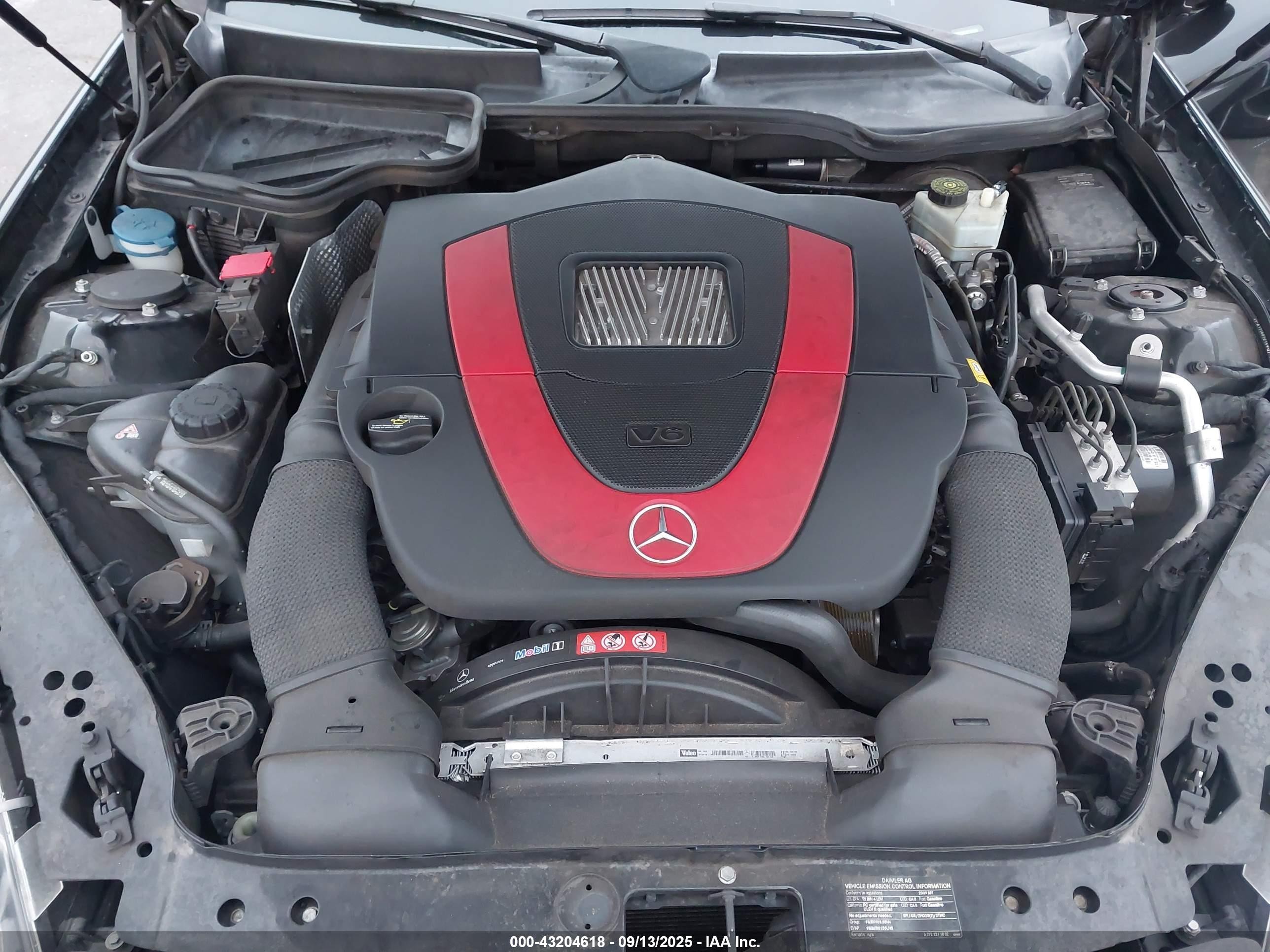 2009 Mercedes-benz Slk 350   Black vin: WDBWK58F29F191603