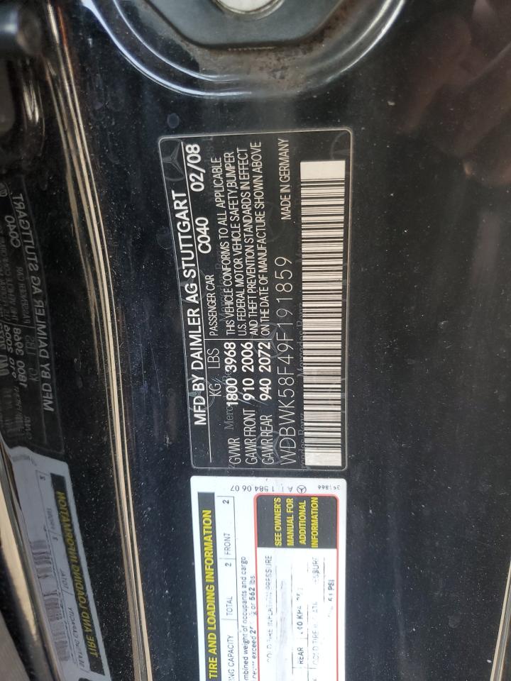 2009 Mercedes-benz Slk 350 Black vin: WDBWK58F49F191859