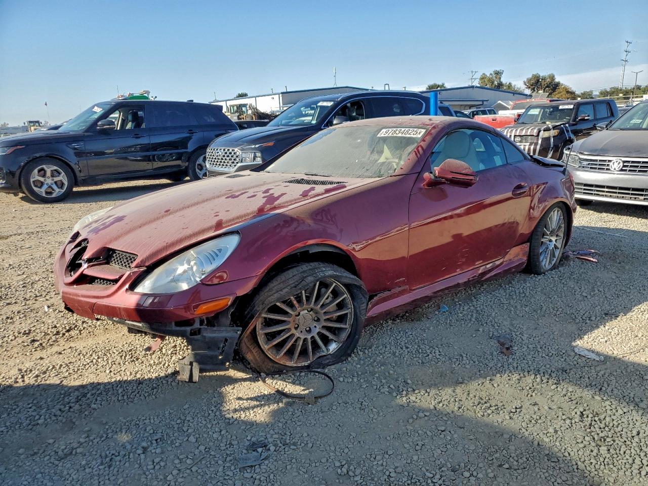 2009 Mercedes-benz Slk 350 Burgundy vin: WDBWK58F89F191170