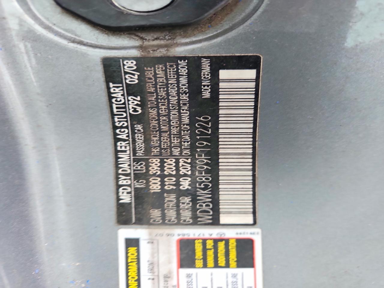 2009 Mercedes-benz Slk 350 Charcoal vin: WDBWK58F99F191226