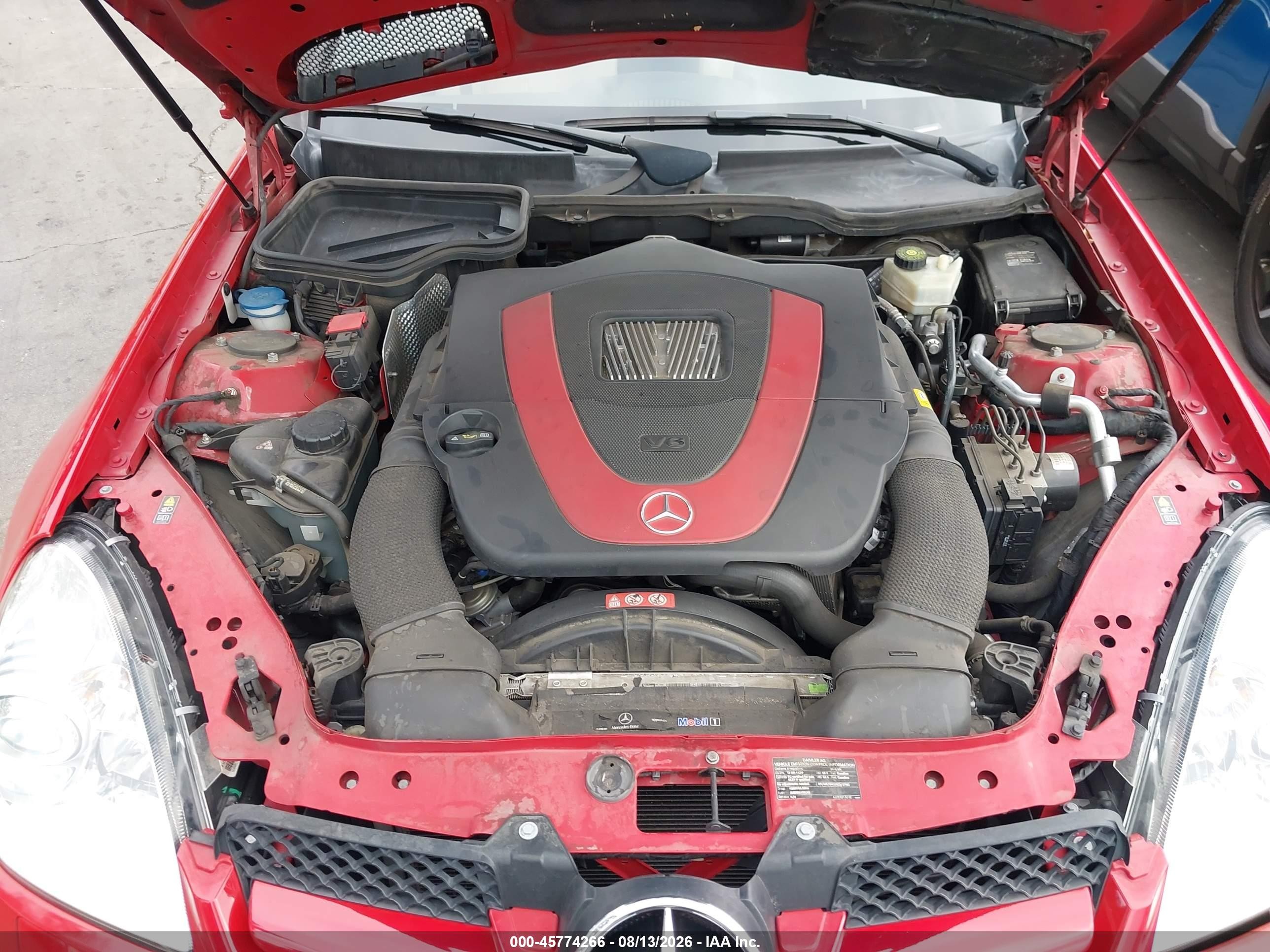 2010 Mercedes-benz Slk 350   Red vin: WDBWK5JA3AF230881