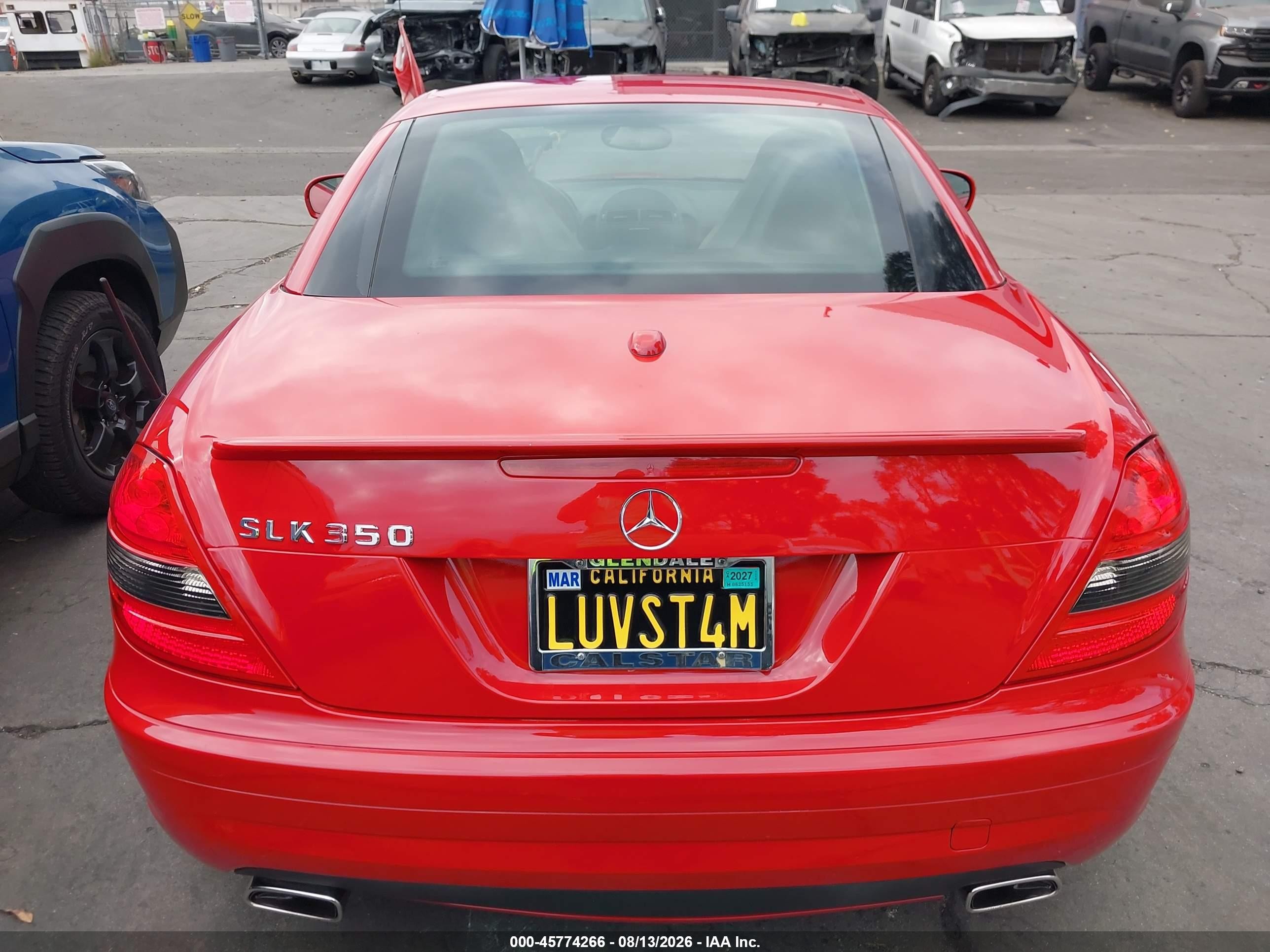 2010 Mercedes-benz Slk 350   Red vin: WDBWK5JA3AF230881