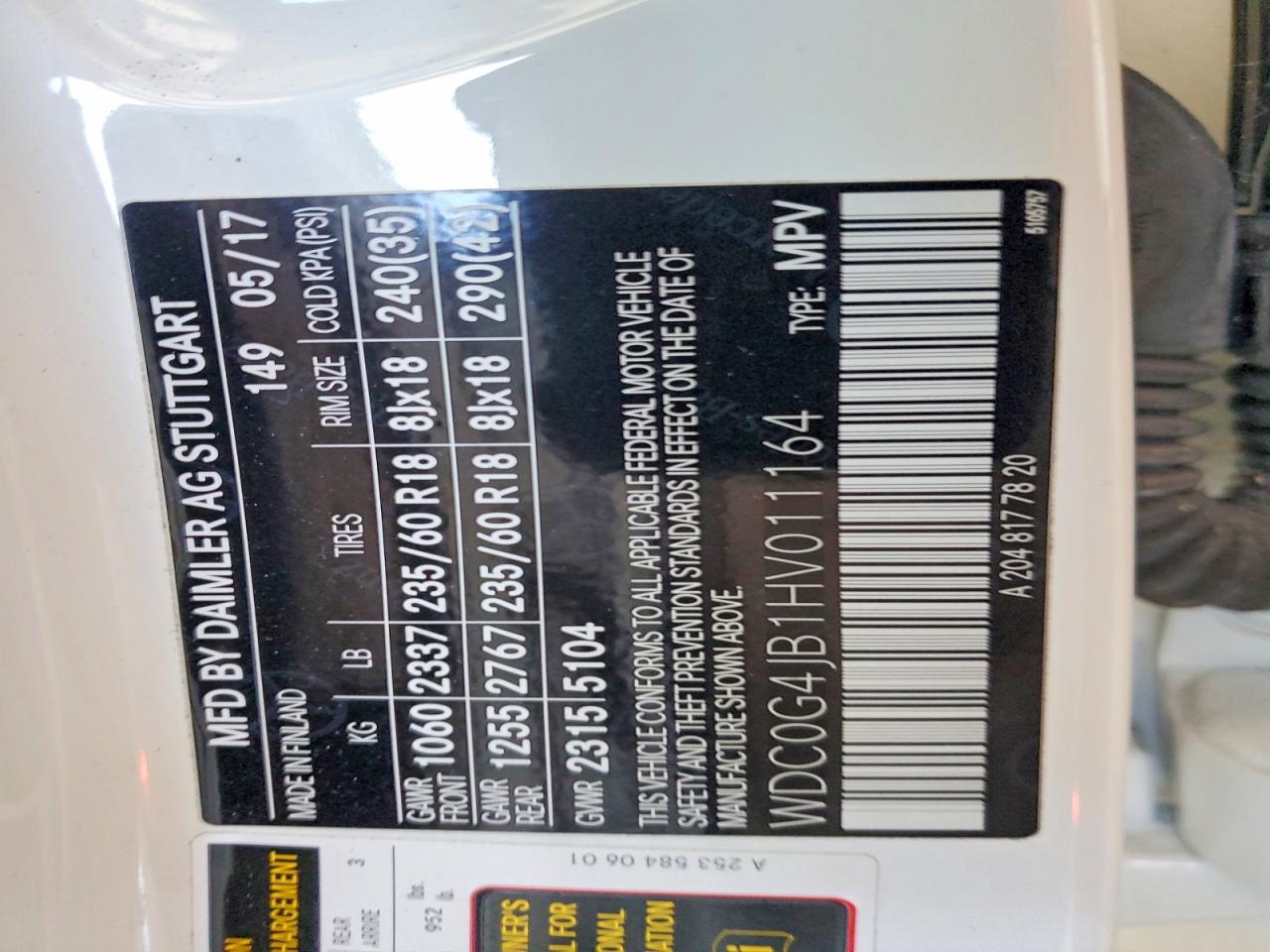 2017 Mercedes-benz Glc 300 White vin: WDC0G4JB1HV011164