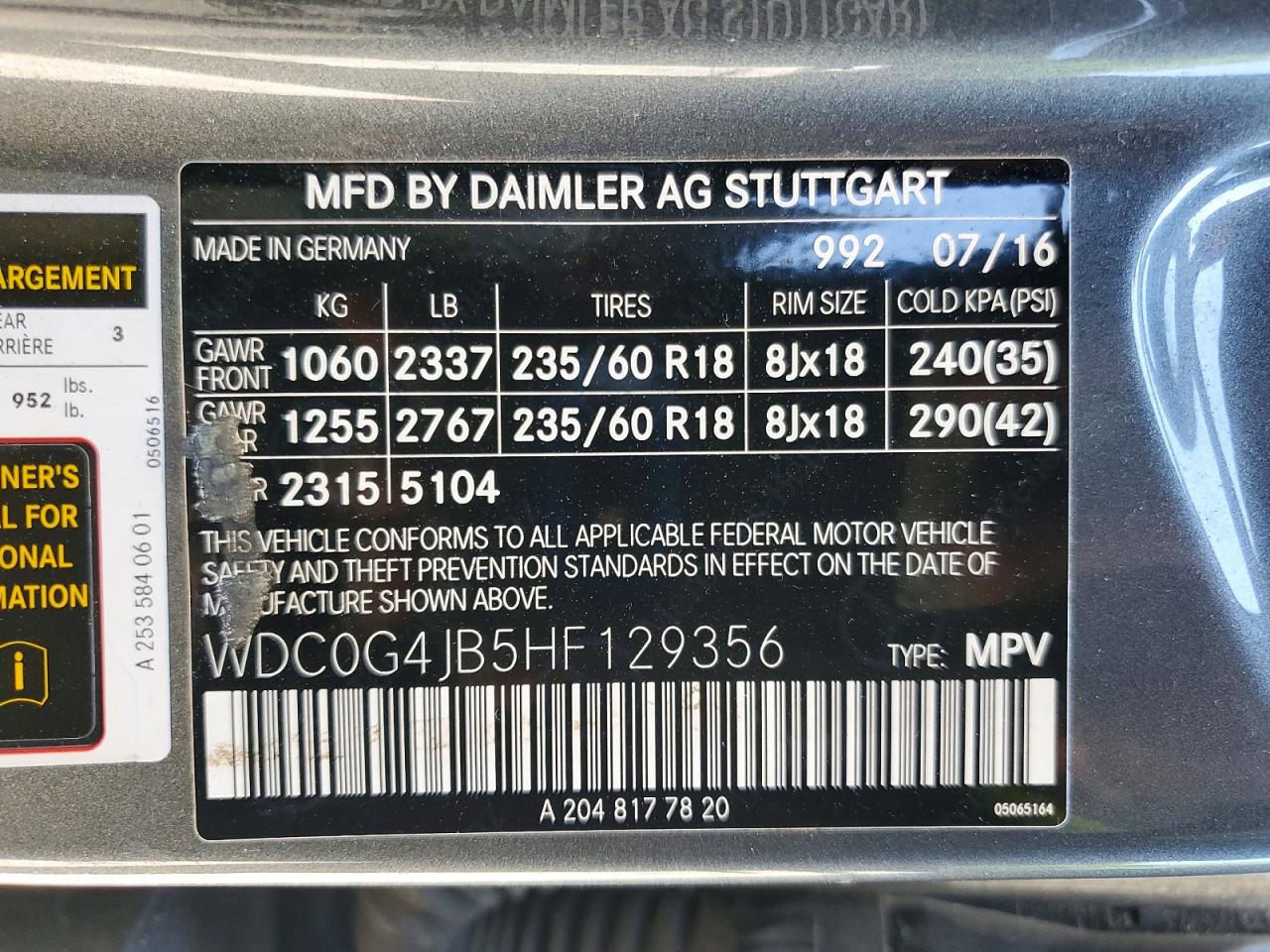 2017 Mercedes-benz Glc 300 Gray vin: WDC0G4JB5HF129356