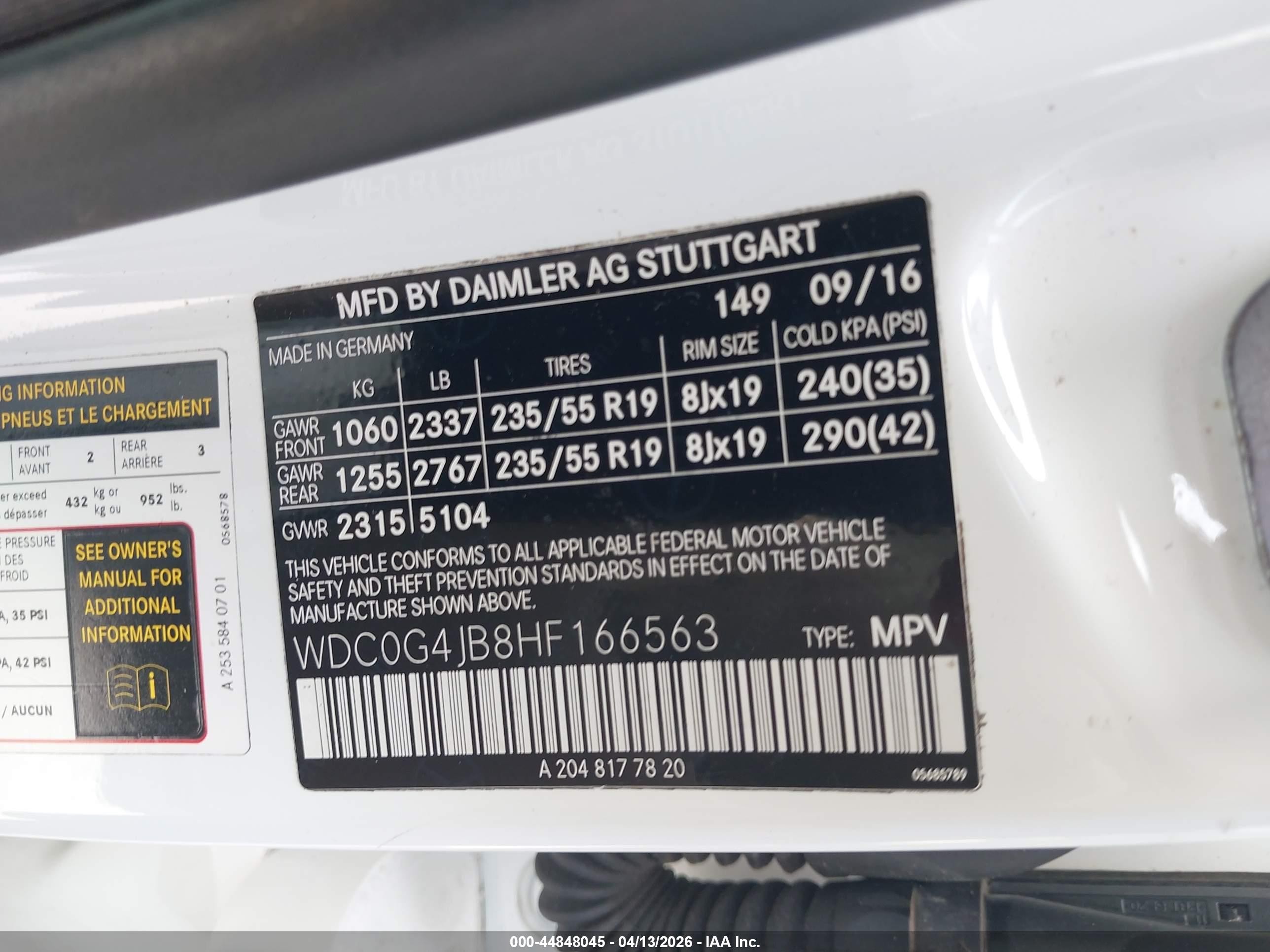 2017 Mercedes-benz Glc 300 White vin: WDC0G4JB8HF166563