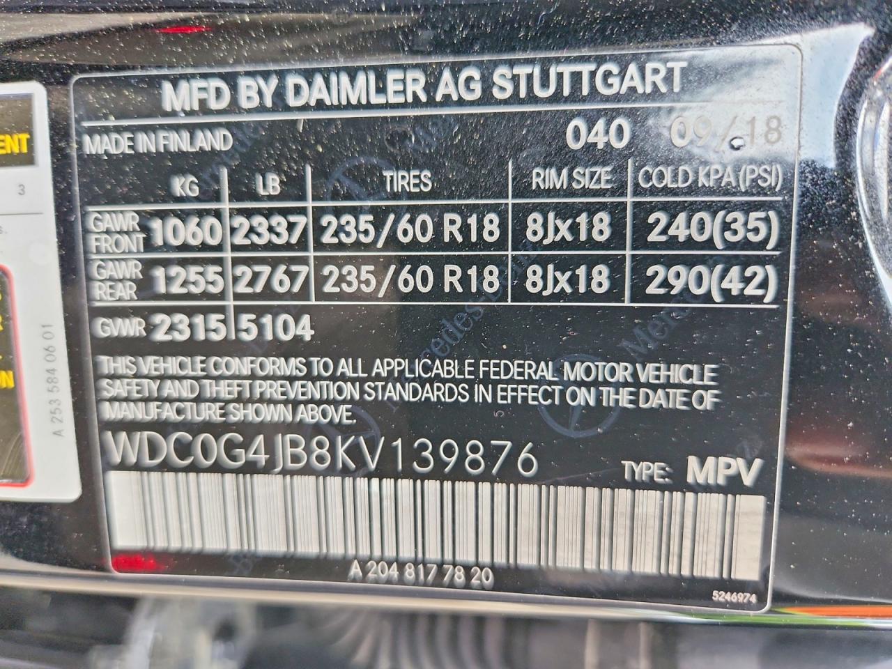 2019 Mercedes-benz Glc 300 Black vin: WDC0G4JB8KV139876