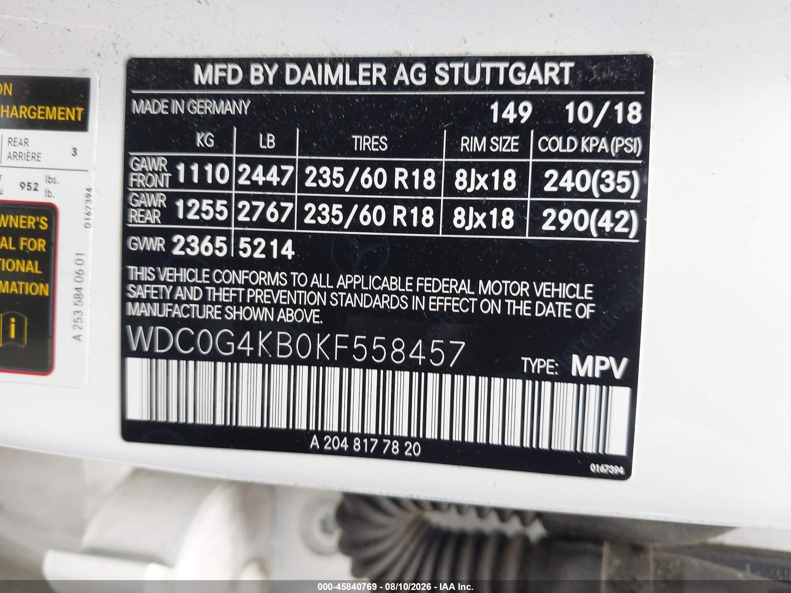 2019 Mercedes-benz Glc 300 4matic White vin: WDC0G4KB0KF558457