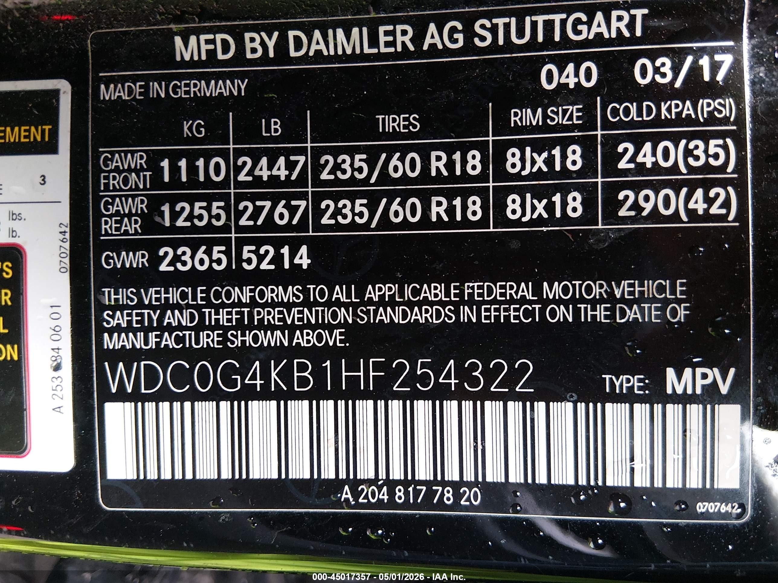 2017 Mercedes-benz Glc 300 4matic Black vin: WDC0G4KB1HF254322