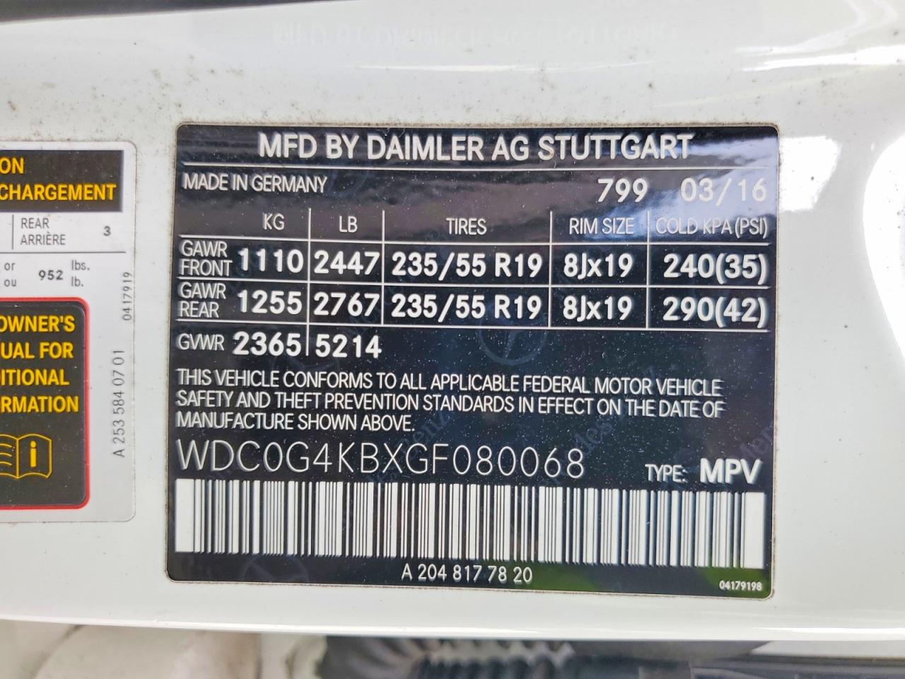 2016 Mercedes-benz Glc 300 4matic White vin: WDC0G4KBXGF080068