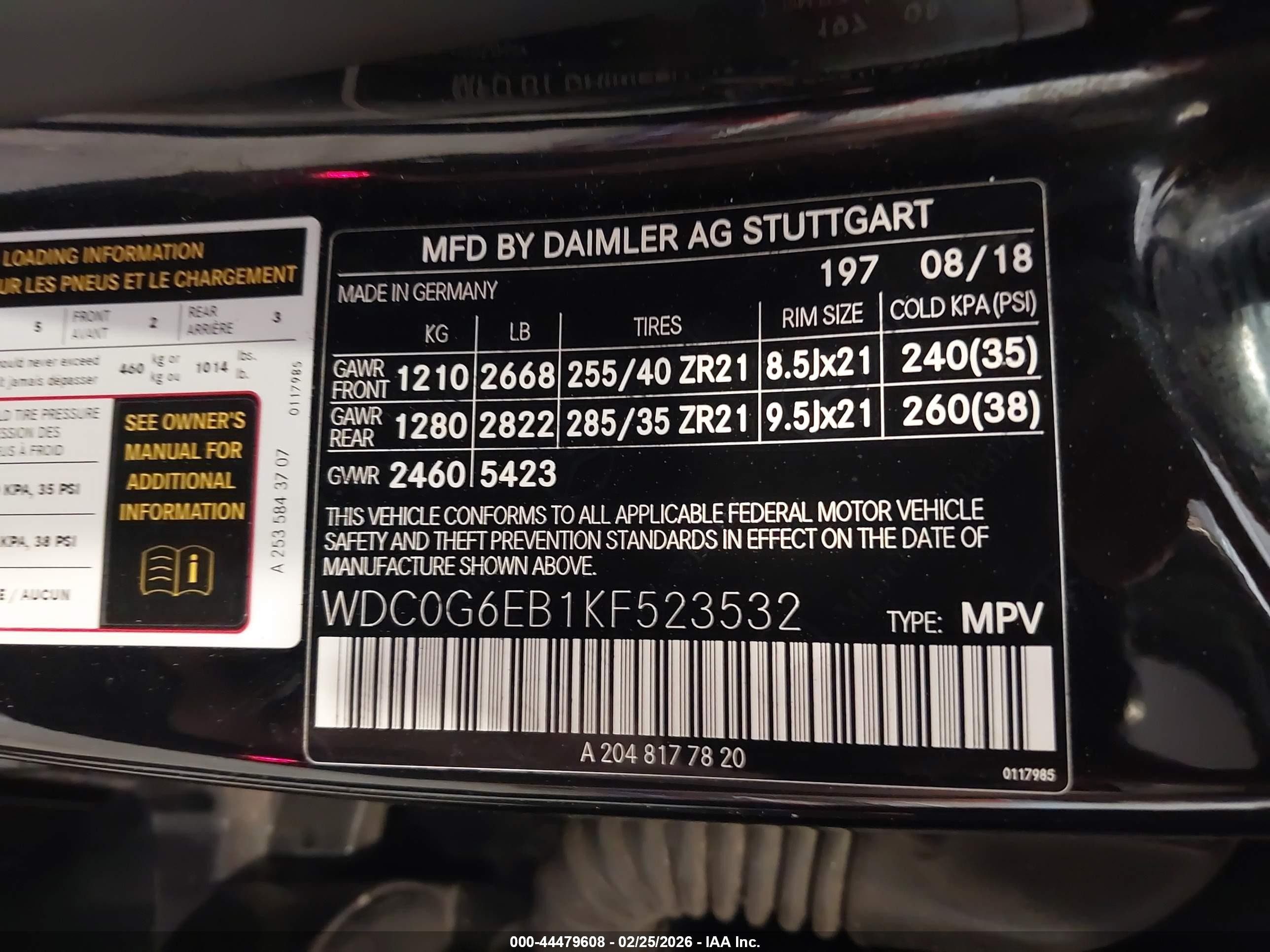 2019 Mercedes-benz Amg Glc 43 4matic Черный vin: WDC0G6EB1KF523532